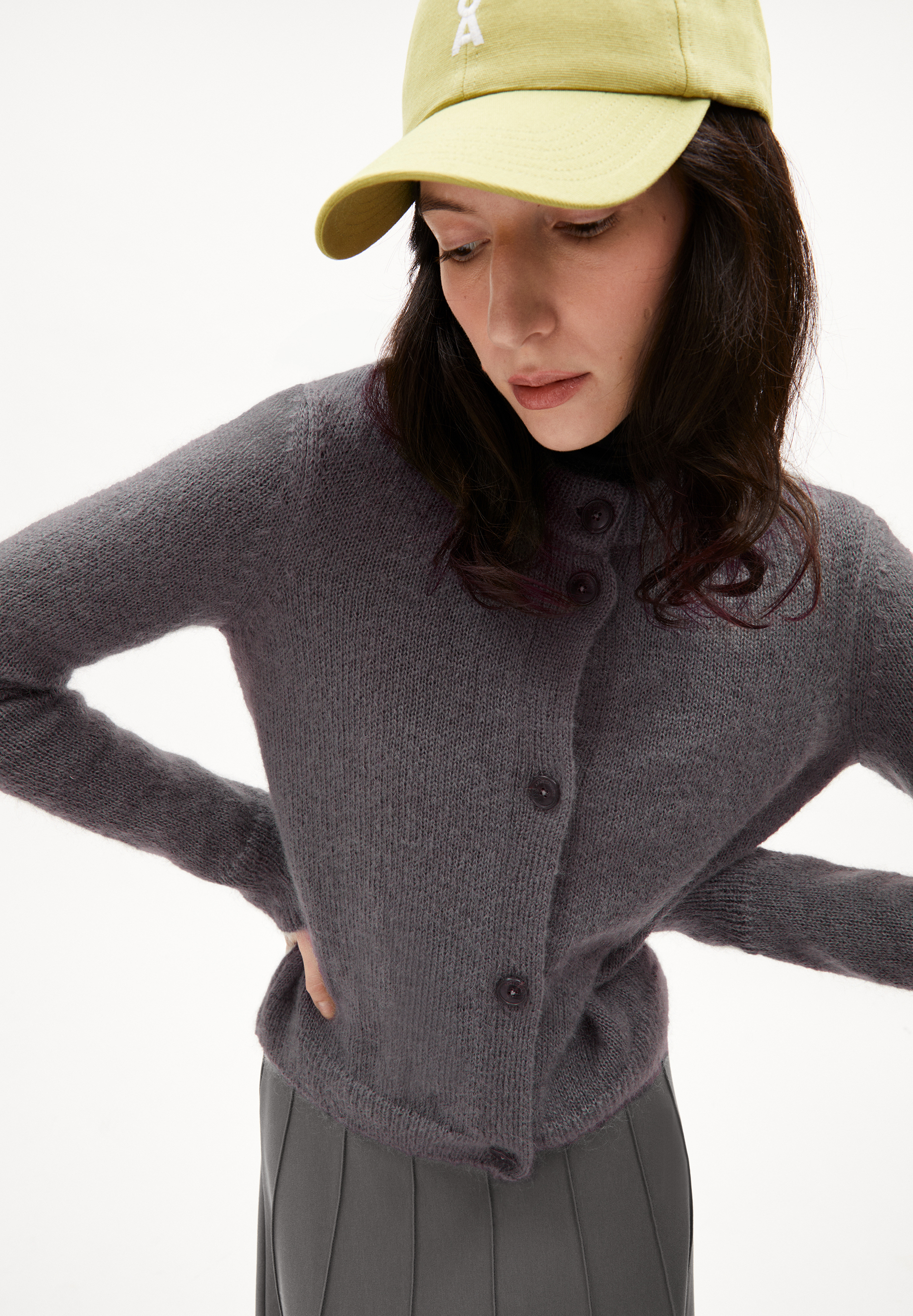 GILAAH MOHAIR Veste en maille coupe standard en laine mohair mélangée