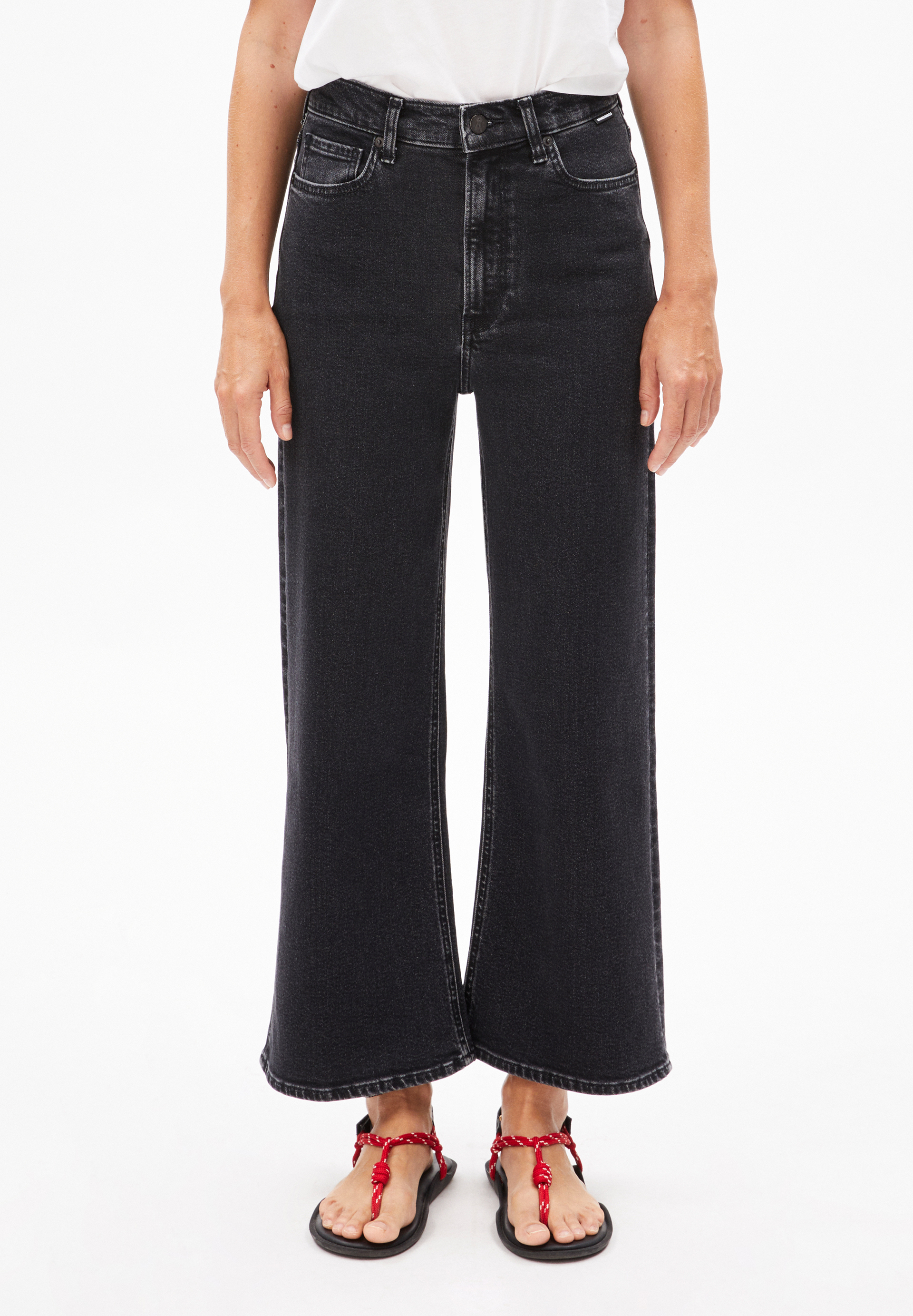 MURLIAA CROPPED Wide Jeans recycled cotton mix comfort-Stretch