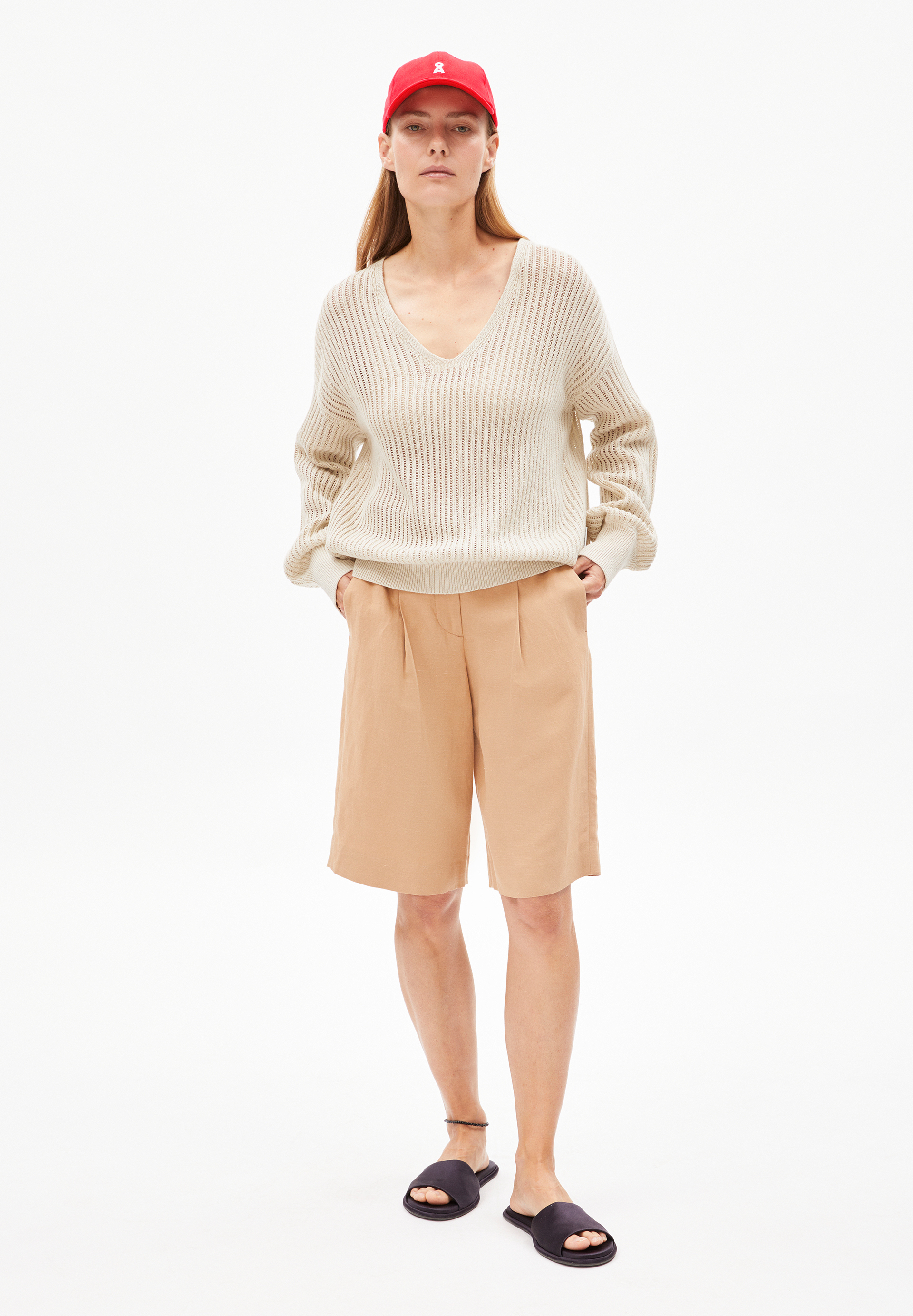 RABEAA CROCHET LINO Pullover aus Leinen-Mix