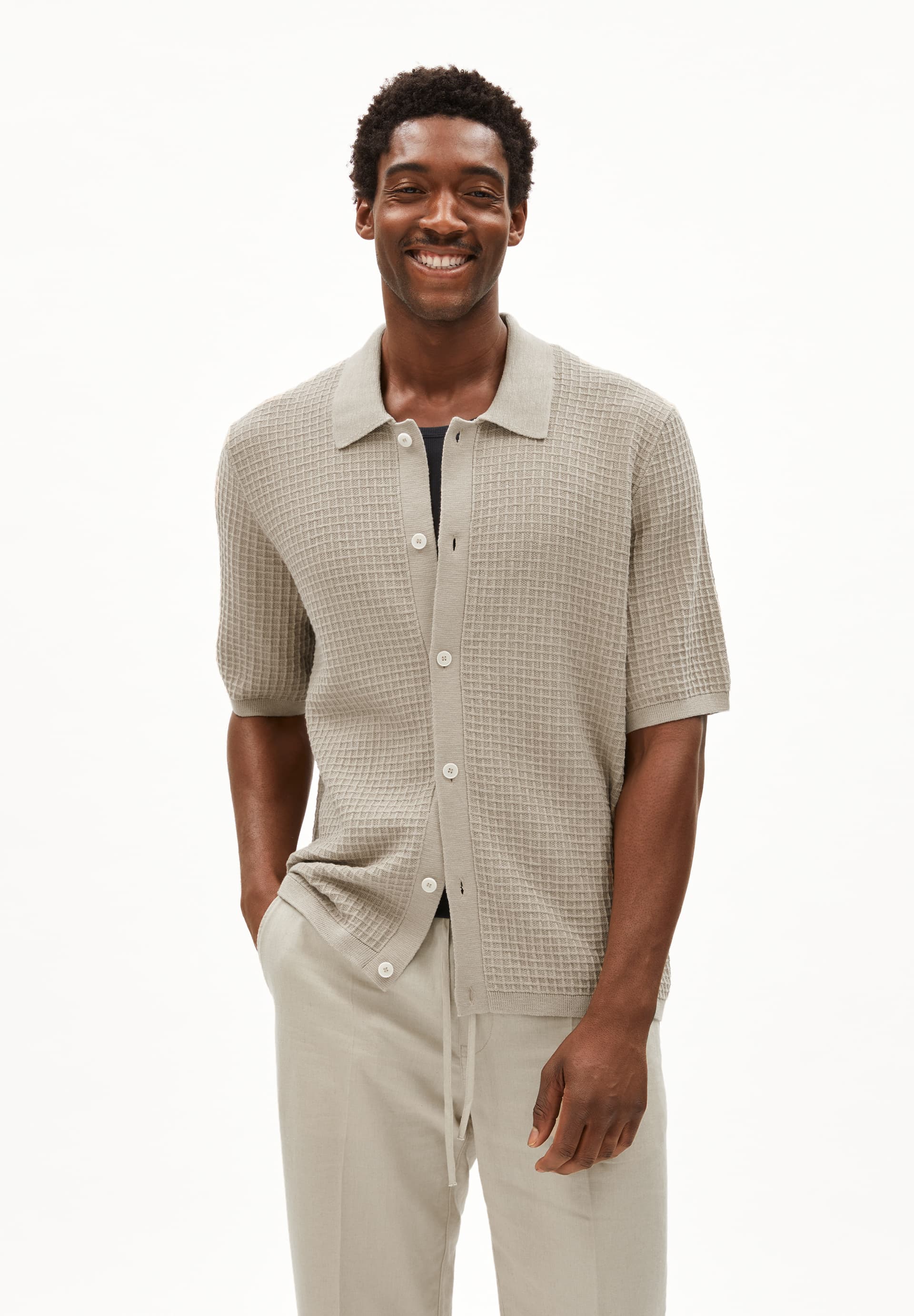EDUAARDO Strick-Poloshirt aus Bio-Baumwolle