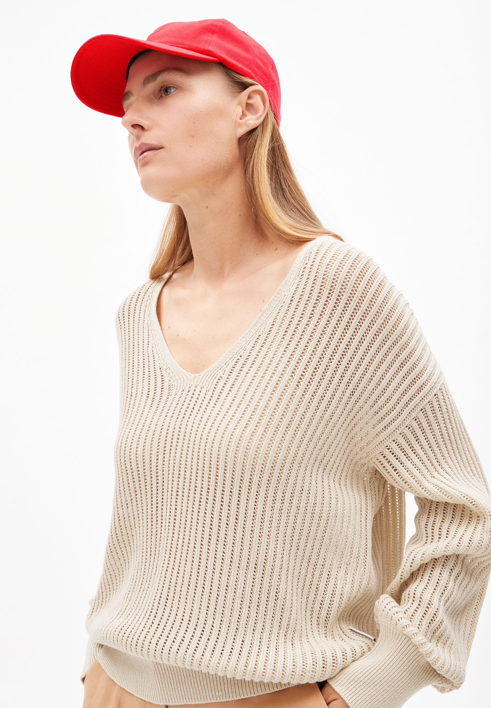 RABEAA CROCHET LINO Pullover aus Leinen-Mix