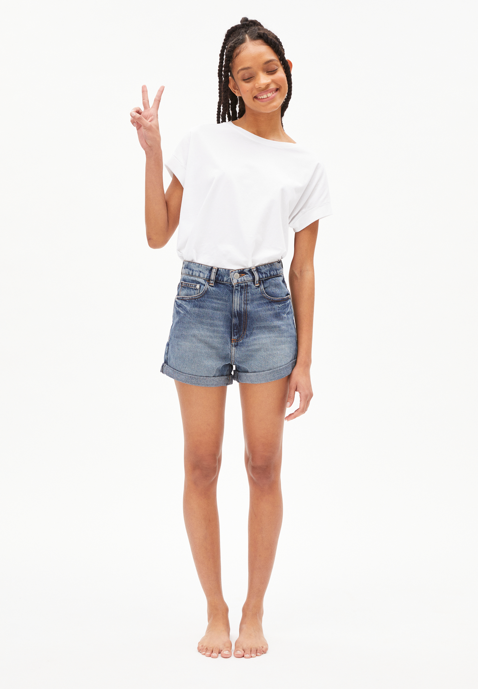 SILVAA Denim Shorts aus Bio-Baumwolle