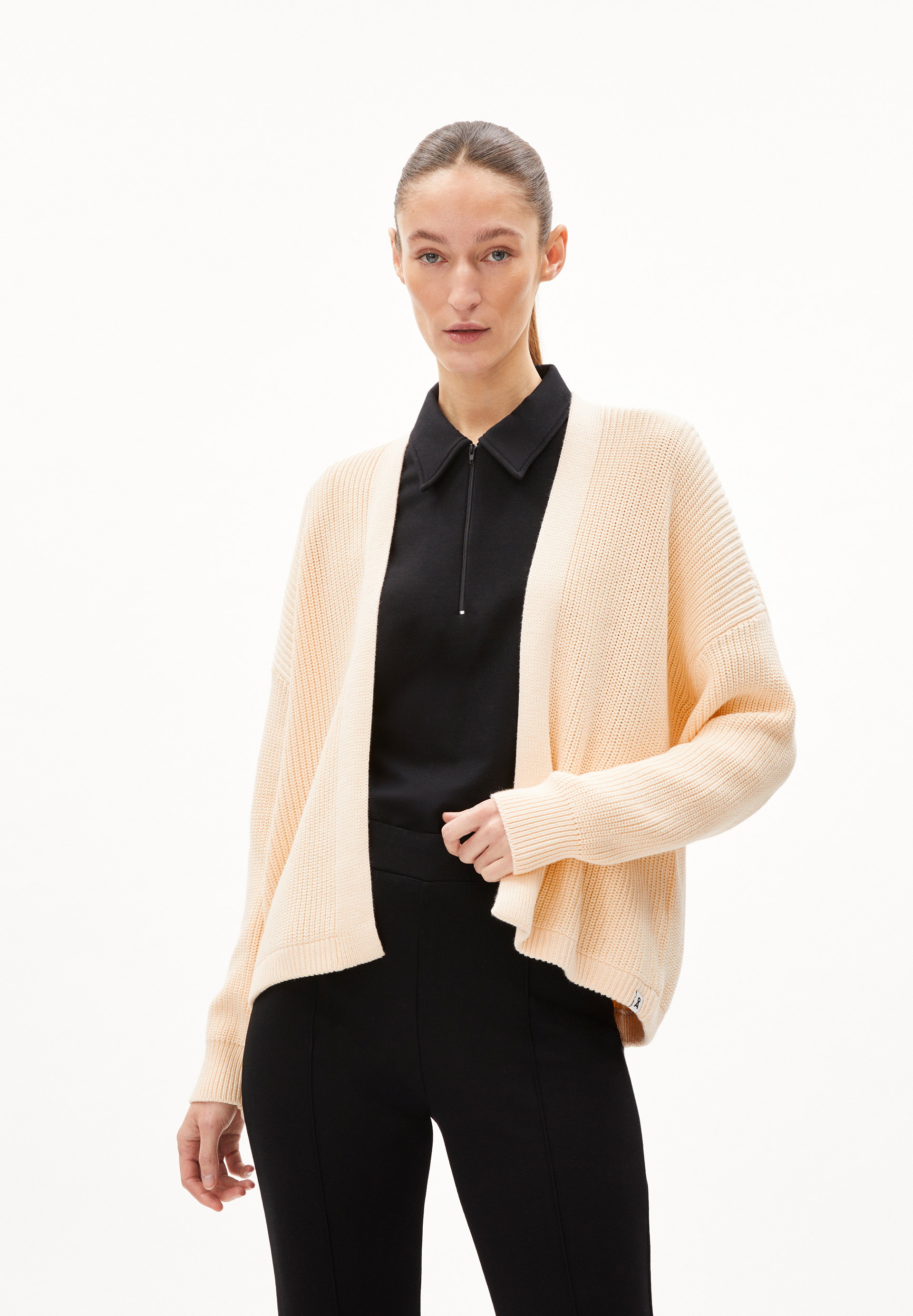 VILDAANA Veste en maille coupe oversize en coton bio