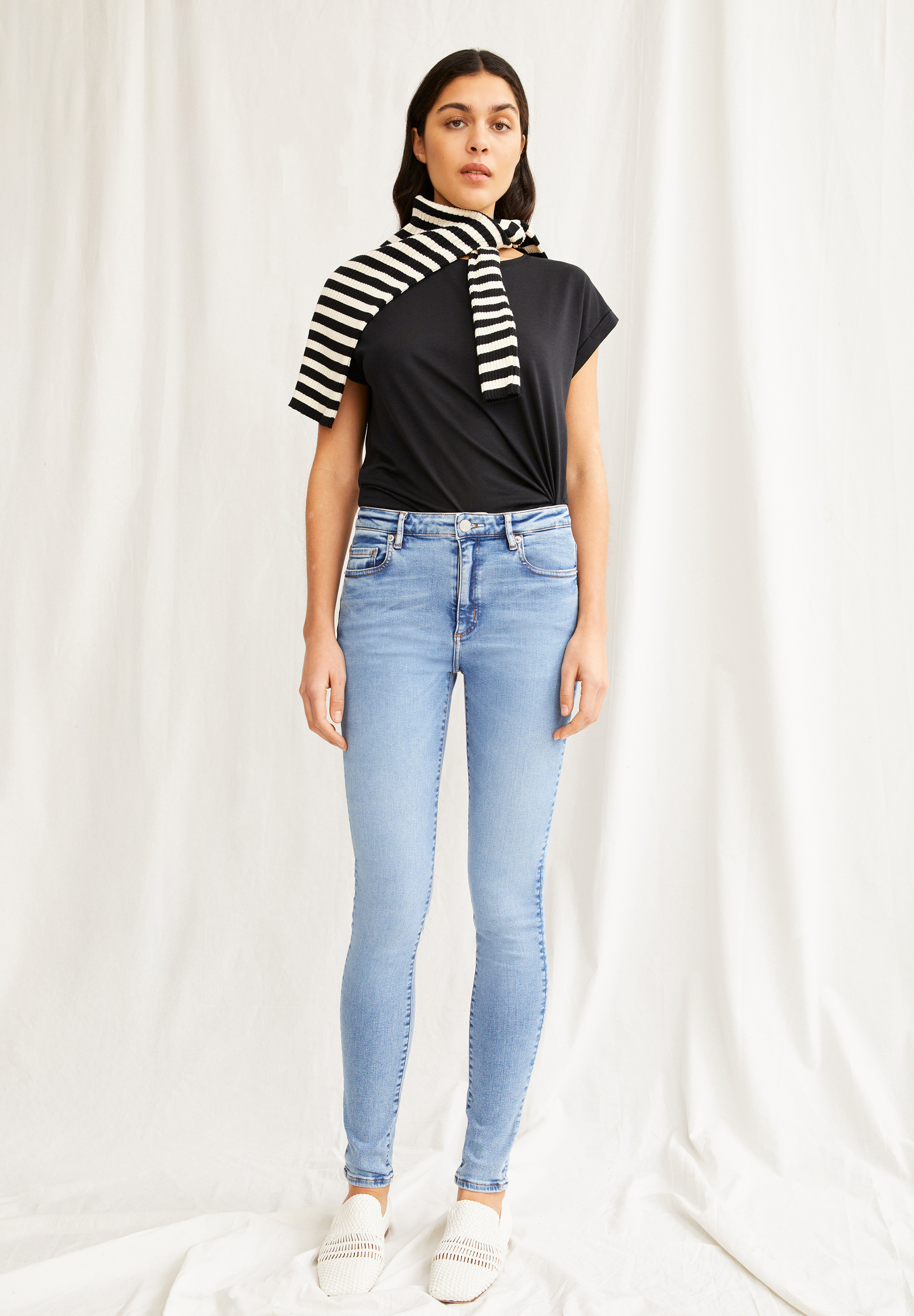 TILLAA Jean skinny taille mi-haute en mélange de coton biologique X-Stretch