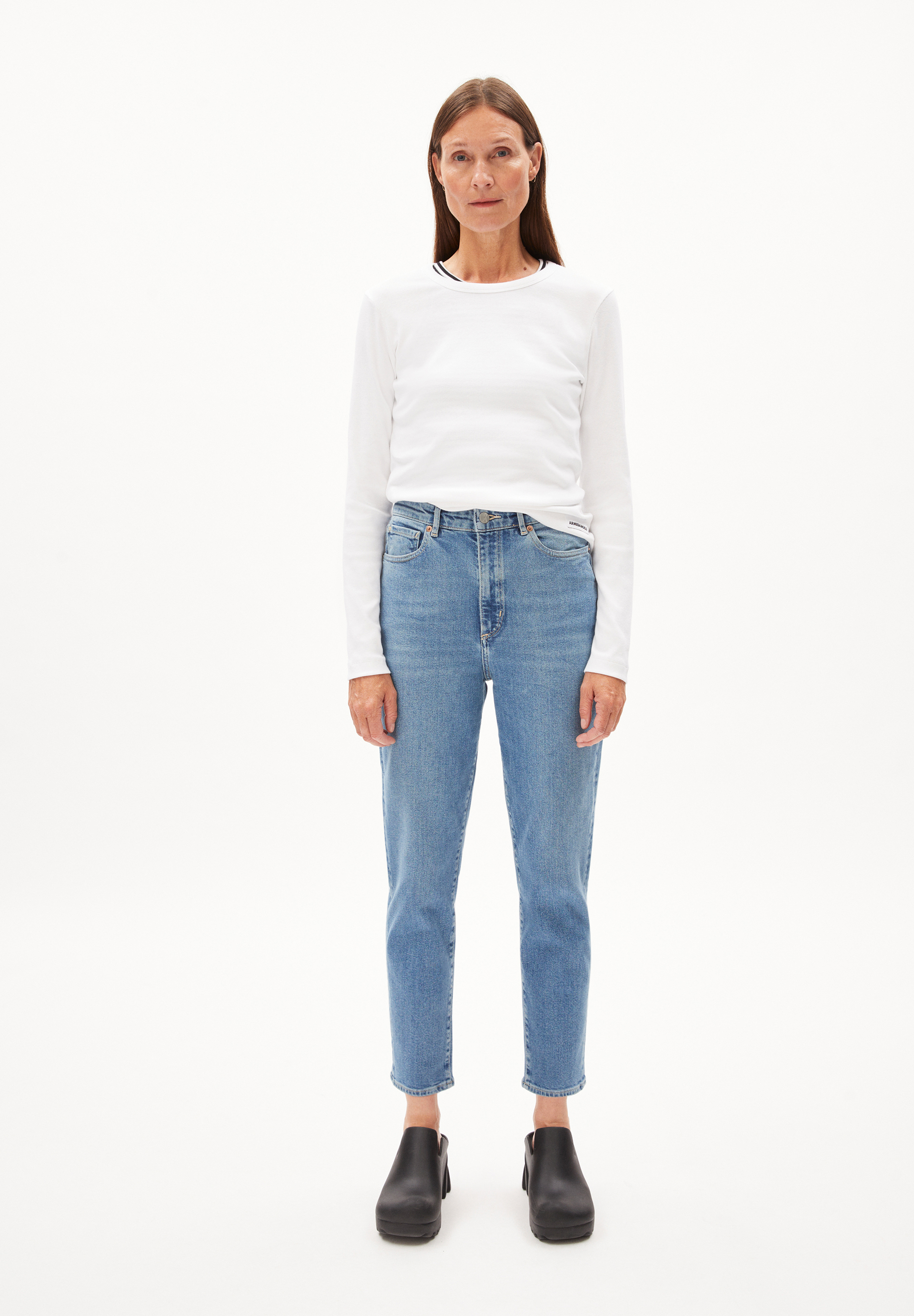MAIRAA COMFORT Jeans Mom Fit High Waist Ankle recycelter Baumwoll Mix Comfort-Stretch