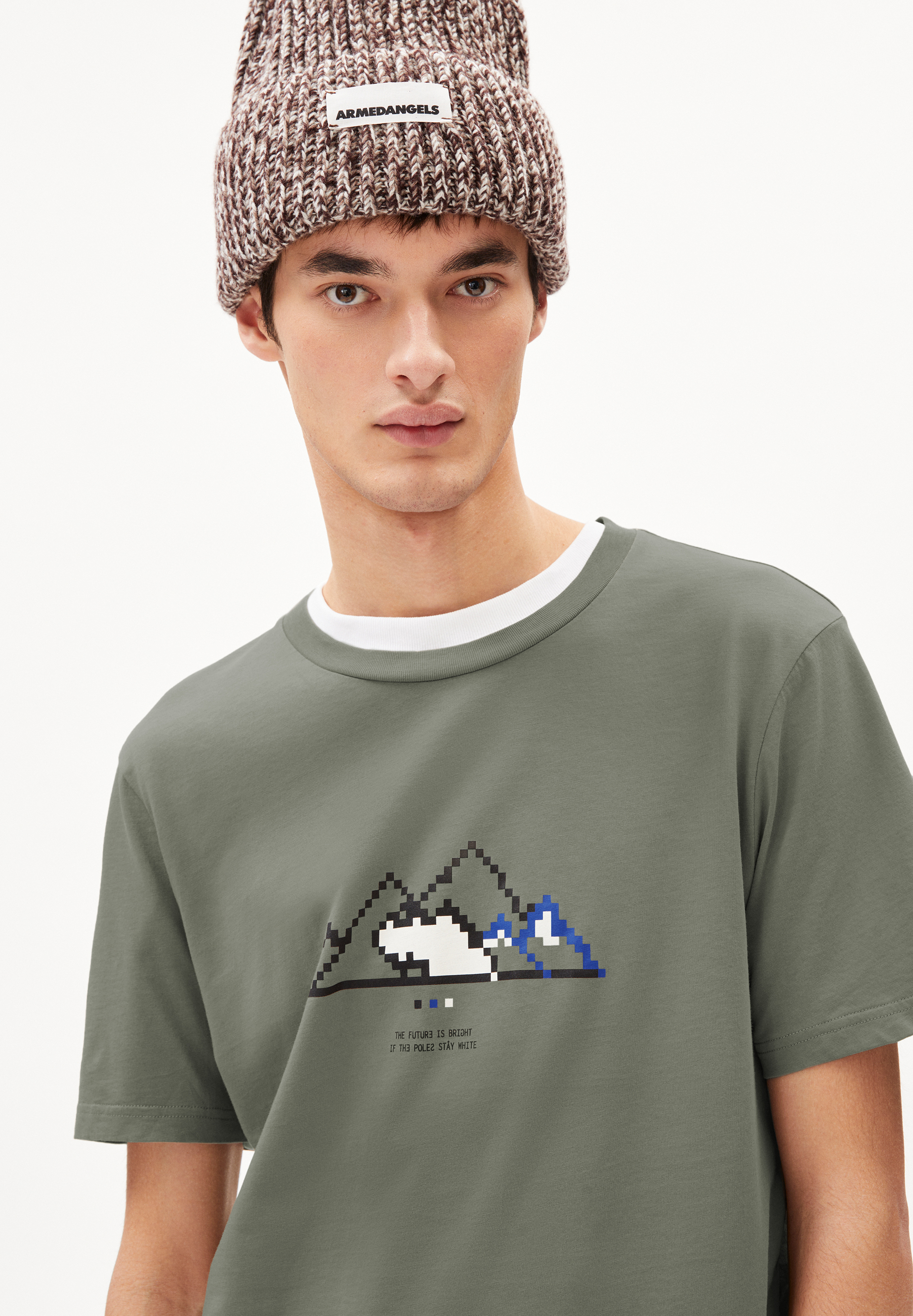 JAAMES PIXXEL MOUNTAIN T-Shirt Regular Fit aus Bio-Baumwolle