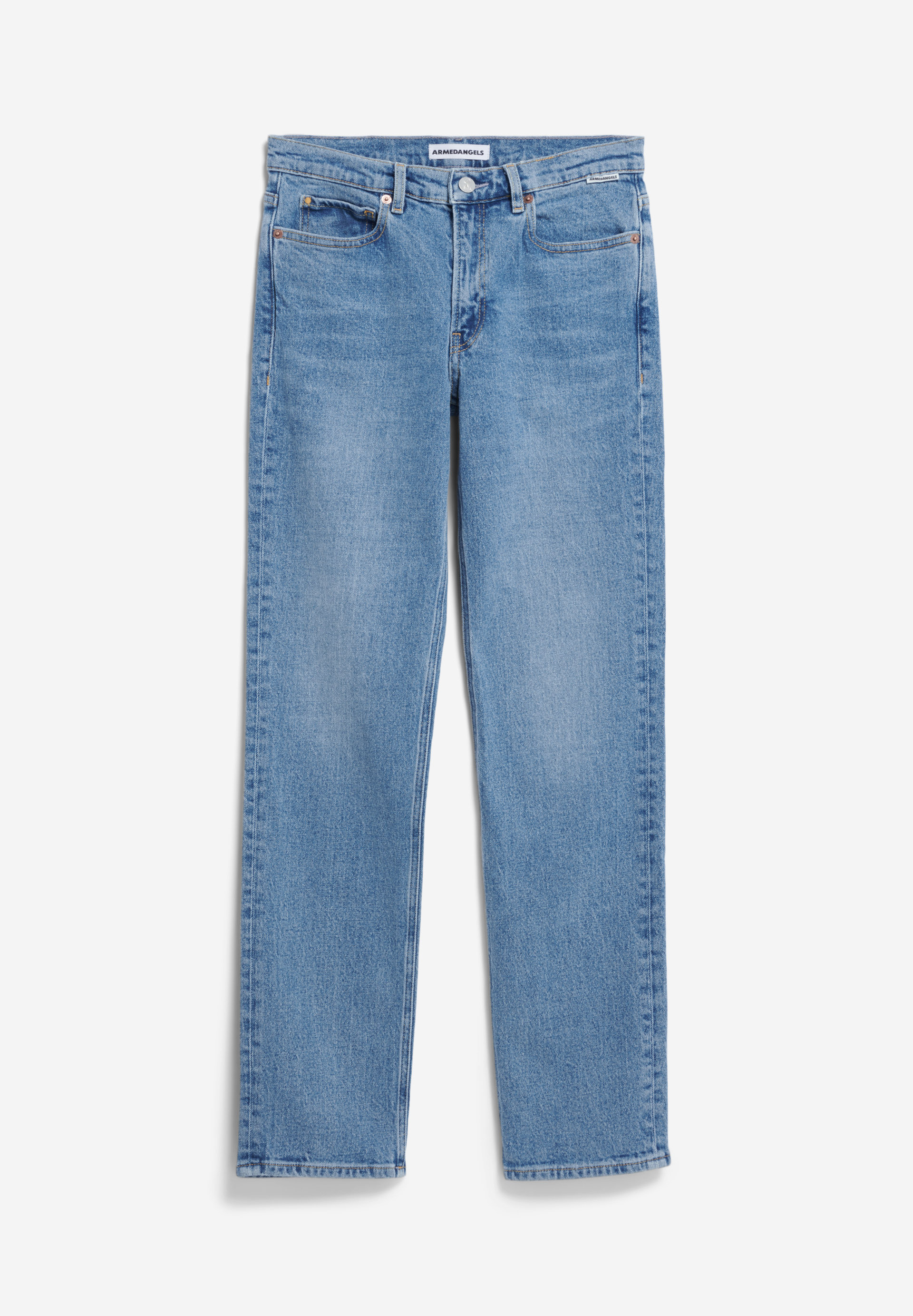 Mid-waist straight-leg jeans, white | Lexington