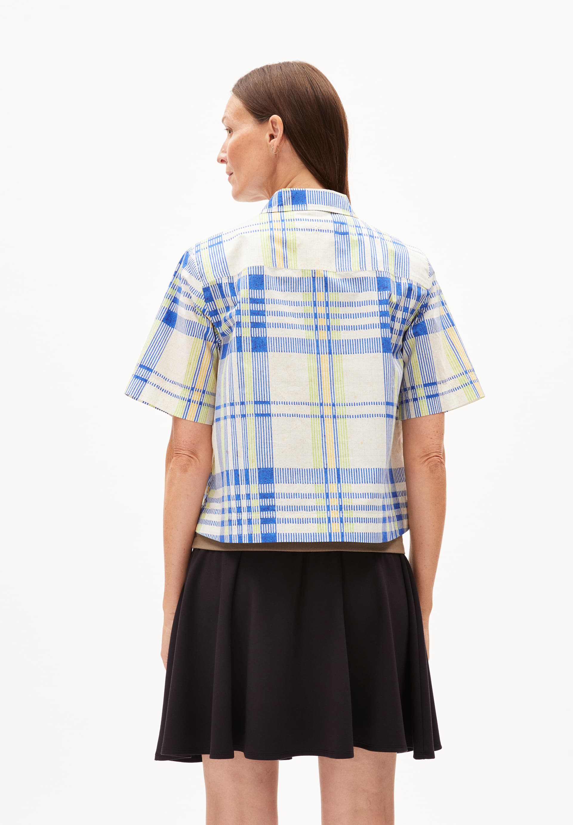 NELINAA COLLEGE CHECK Blouse Relaxed Fit van bio kantoen mix