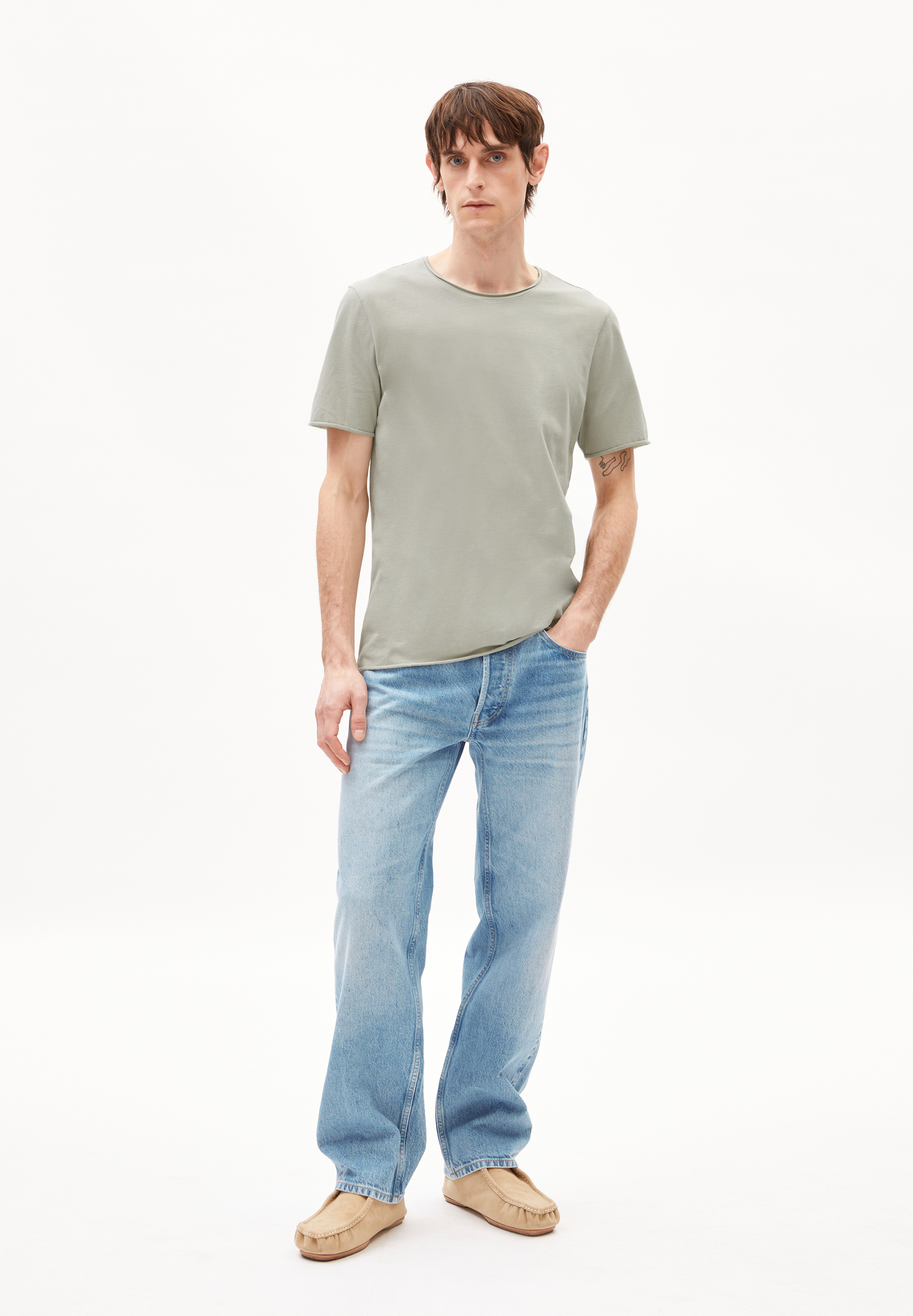 JAAMES BRUSHED T-Shirt aus Bio-Baumwolle