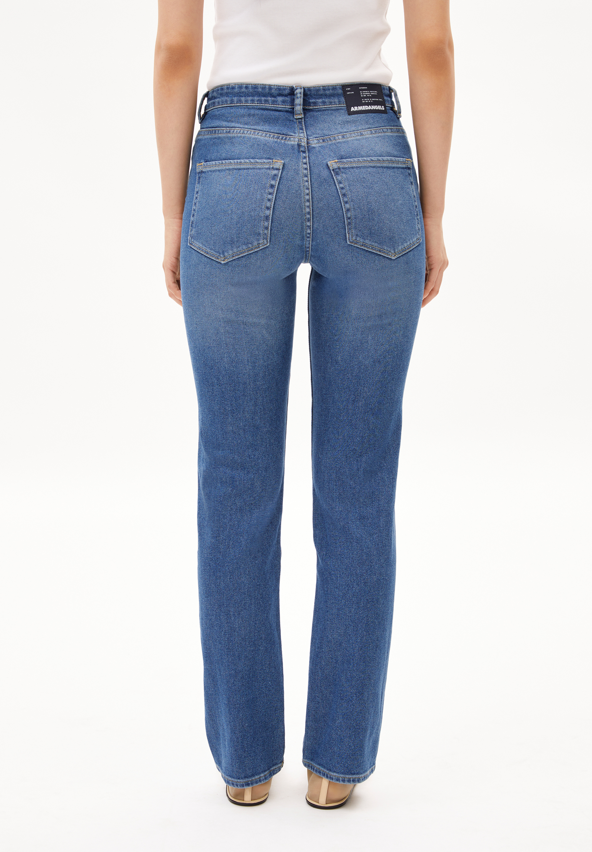 CARENAA Jeans Straight Leg Mid Waist Organic Cotton Mix Comfort-Stretch