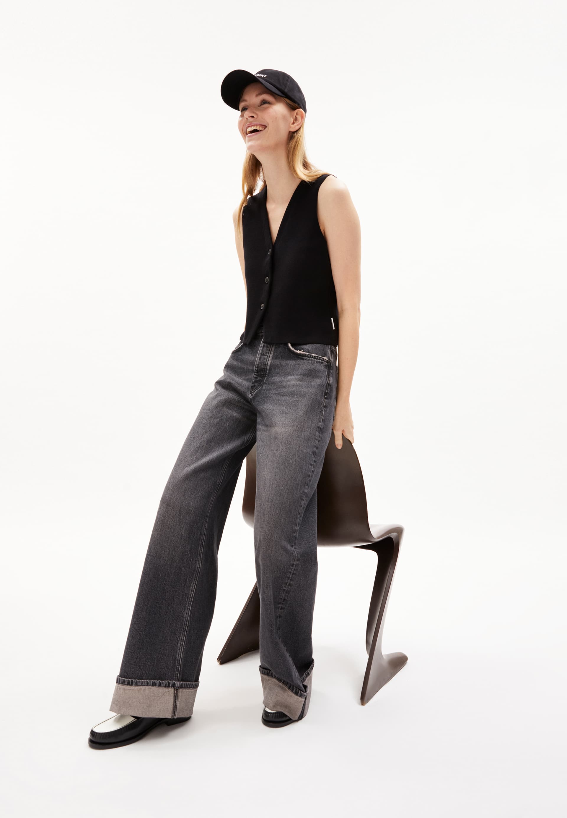 BLINAA Jeans Wide Leg High Waist Bio-Baumwoll Mix Comfort-Stretch