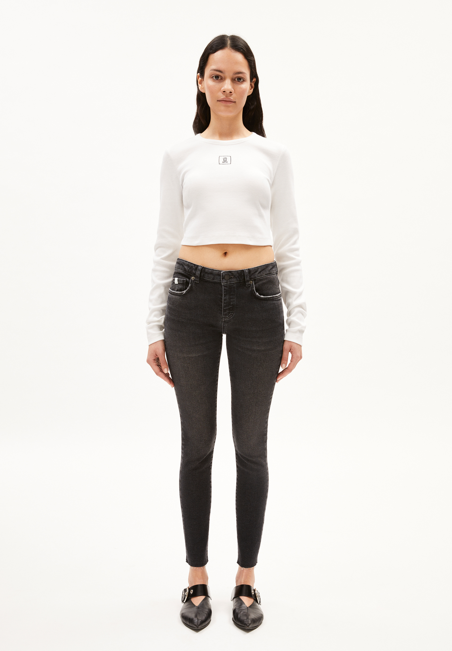 TAYNAA Jean skinny taille basse en mélange de coton biologique X-Stretch