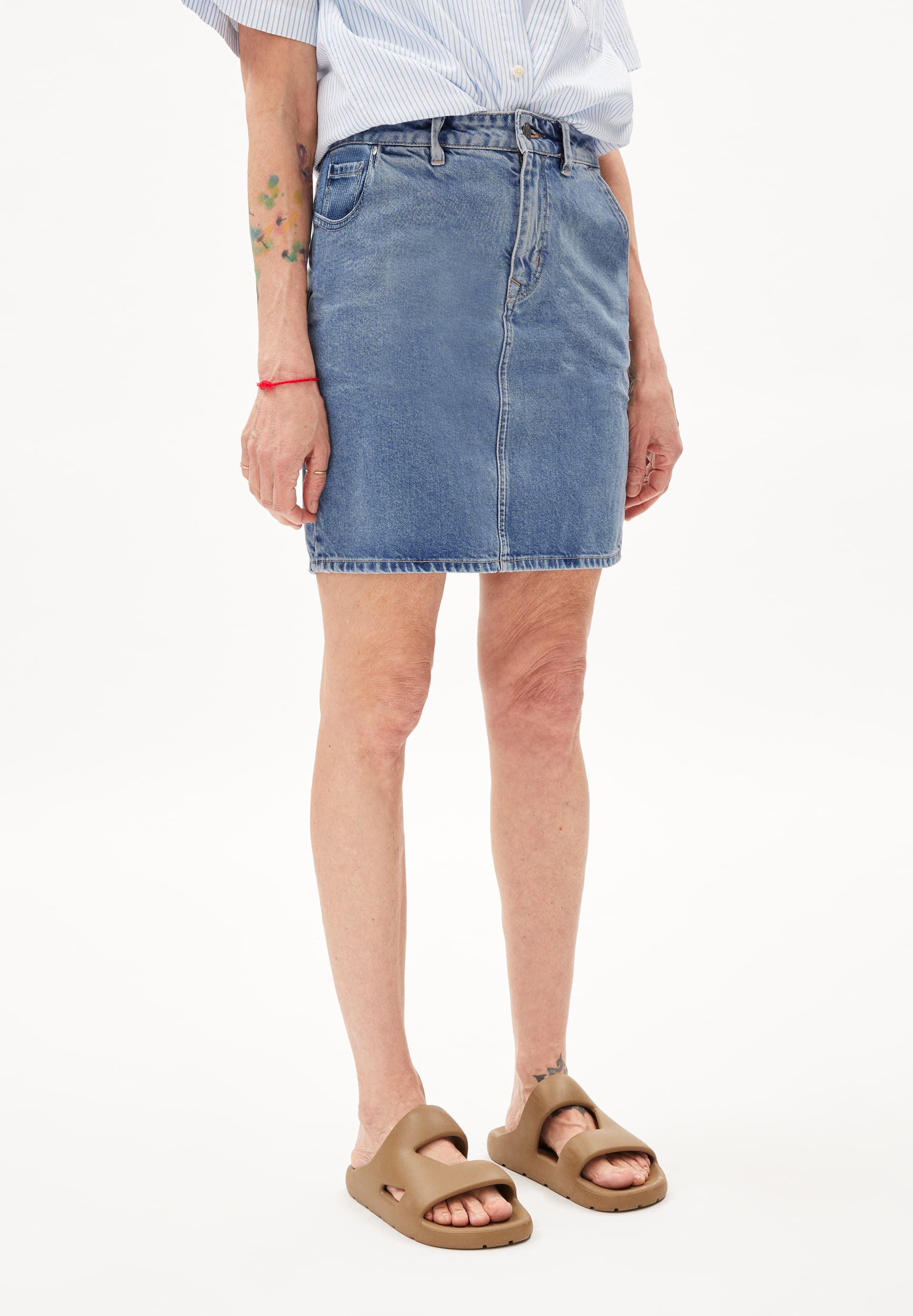 AAVA Denim Skirt Slim Fit made of Organic Cotton Mix