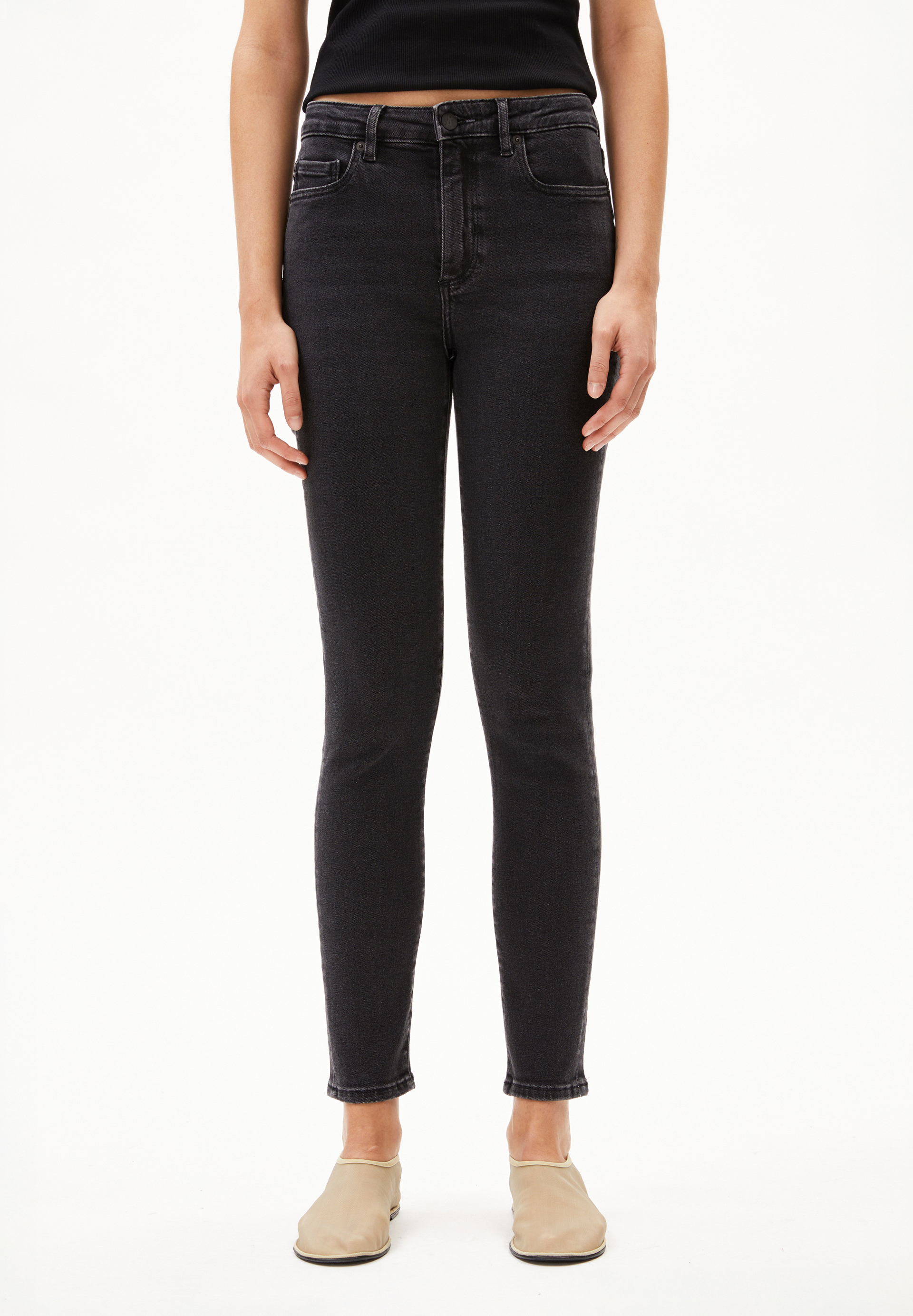 TILLAA Jean skinny taille mi-haute en mélange de coton biologique X-Stretch
