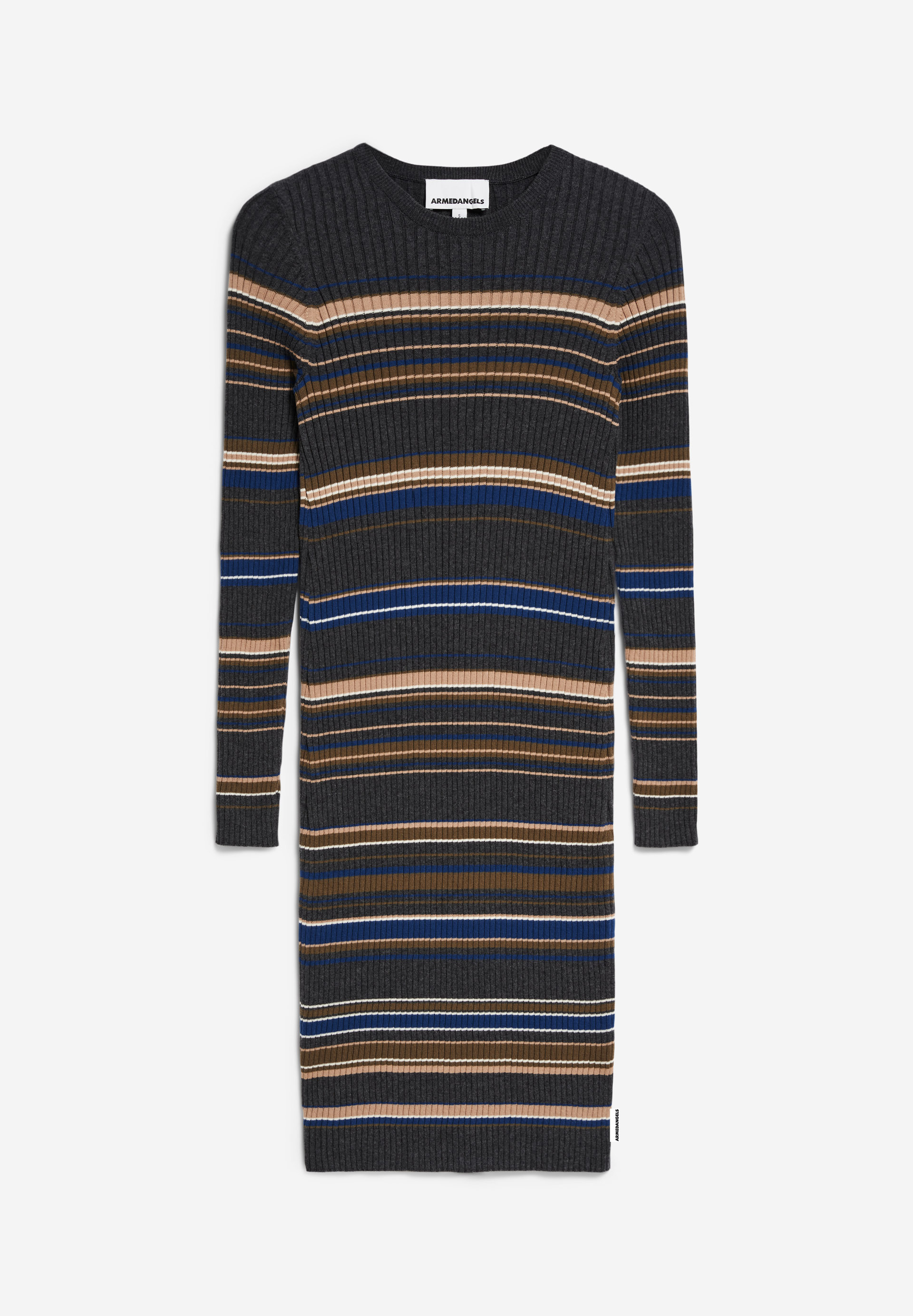 LIAA RN STRIPES Strickkleid Slim Fit aus Bio-Baumwolle