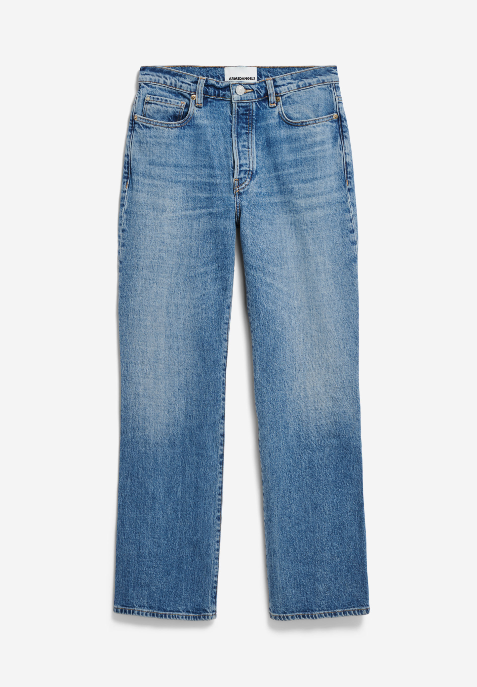 VELAARI Jeans Flared Leg Mid Waist Ankle Organic Cotton Mix Comfort-Stretch