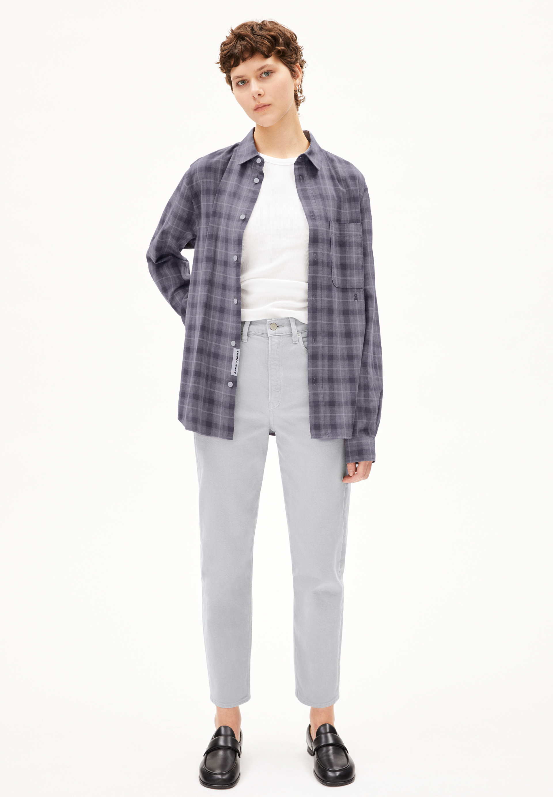 MAIRAA Jean mom en coton mélangé recyclé stretch confort