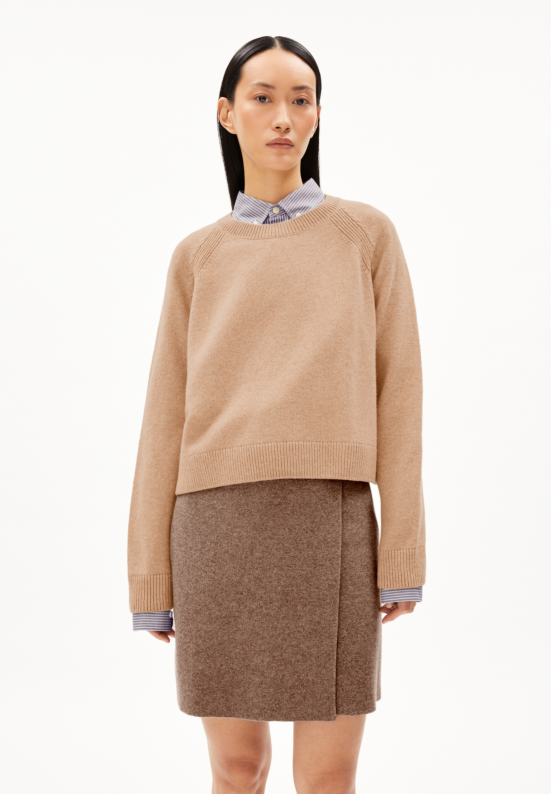DILIRIAA REGLANA Pull coupe ample en laine bio mélangée