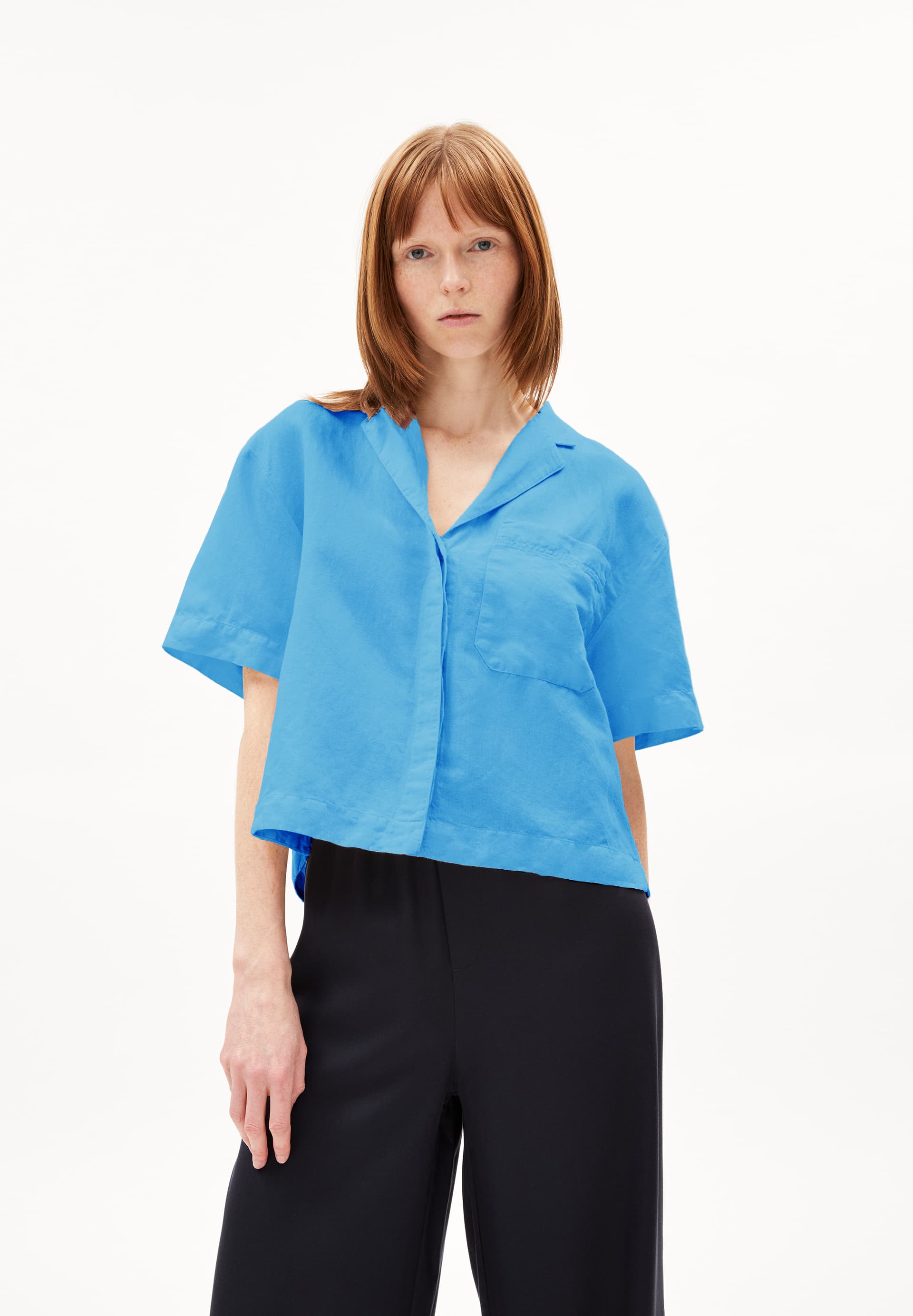 LEAANNE LINO Blouse Loose Fit made of Linen Mix