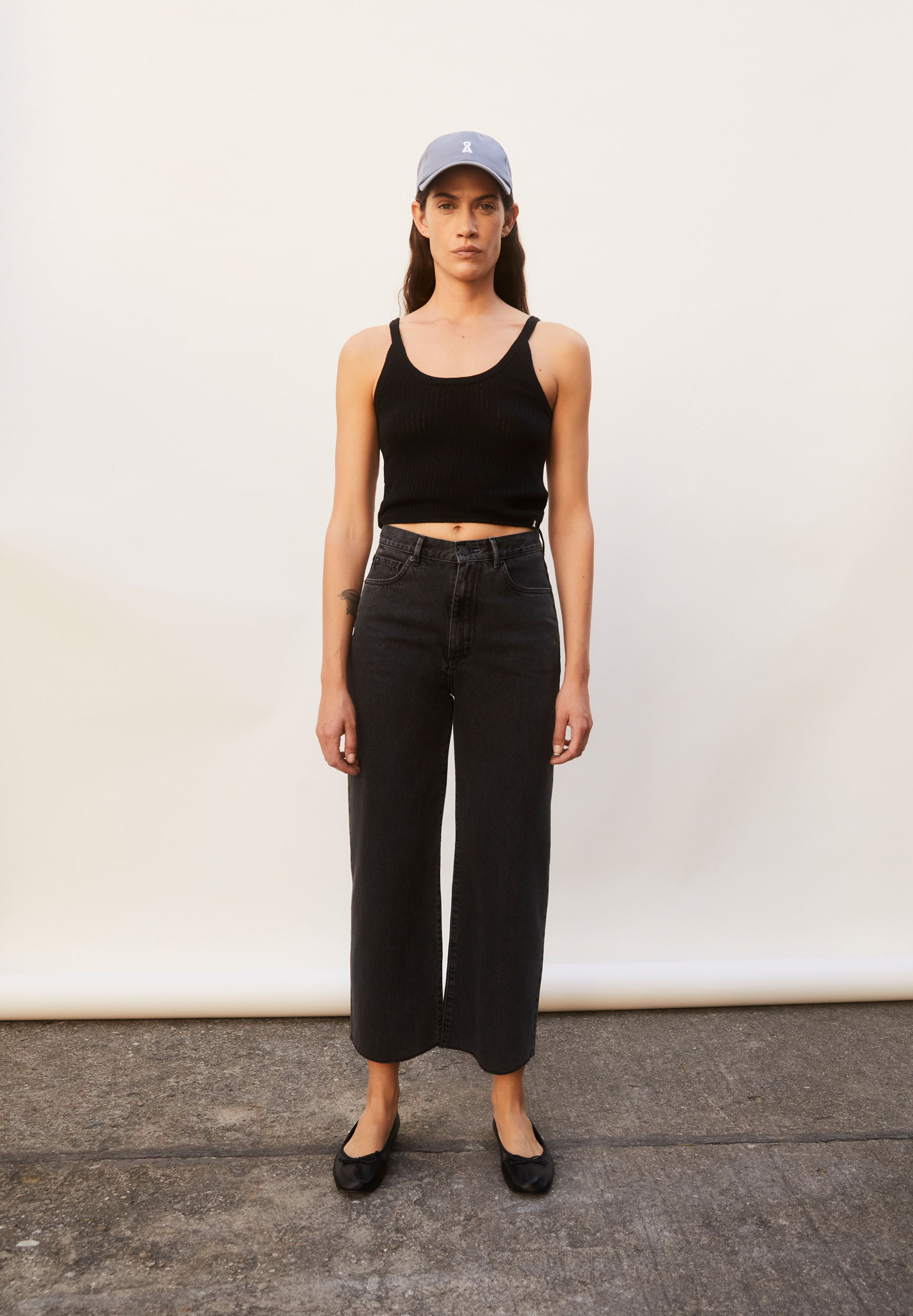 ENIJAA CROPPED High Waist Wide Leg aus recycelter Baumwolle