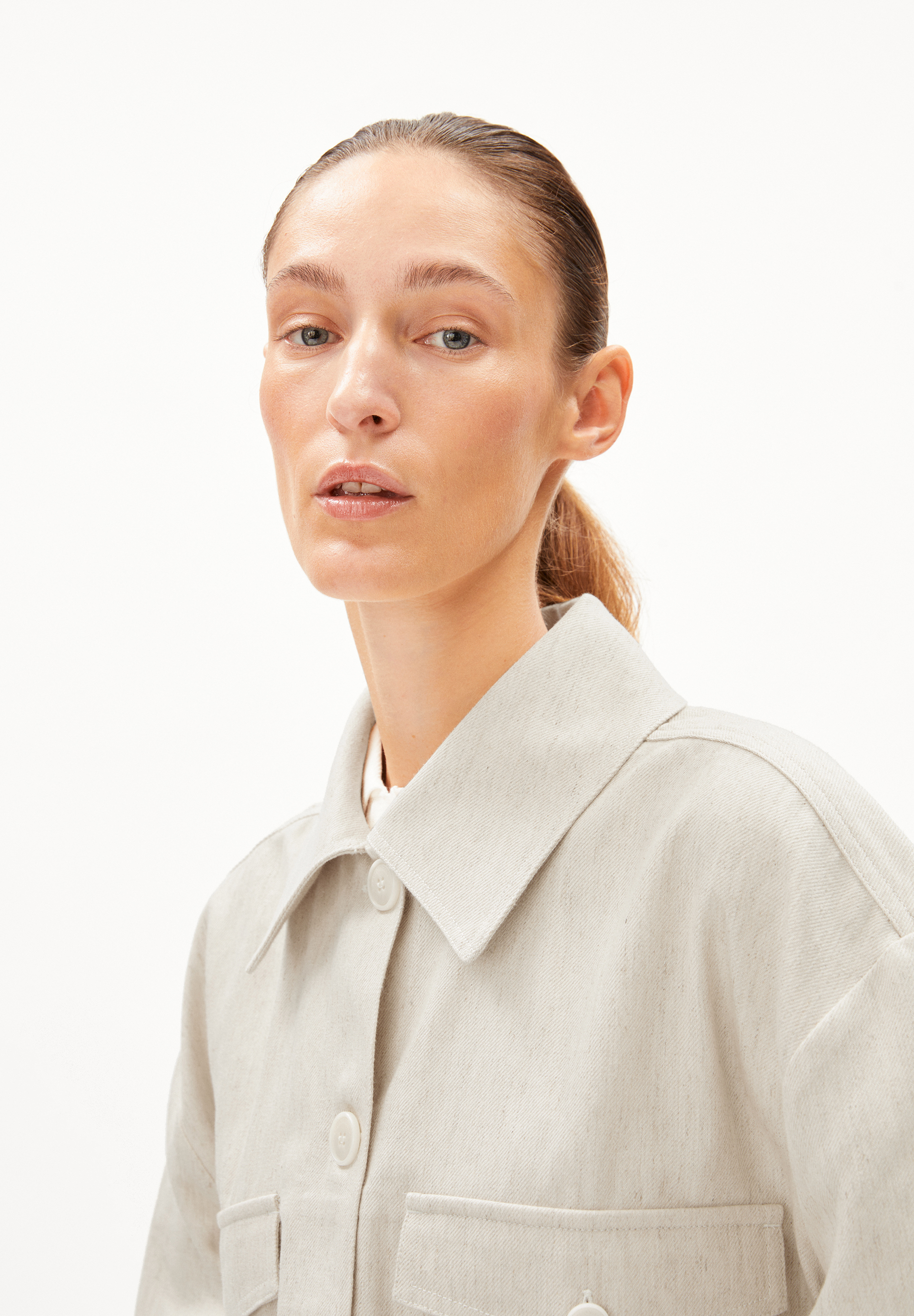 AALISEA LINO HEAVY Surchemise coupe oversize en lin mélangé