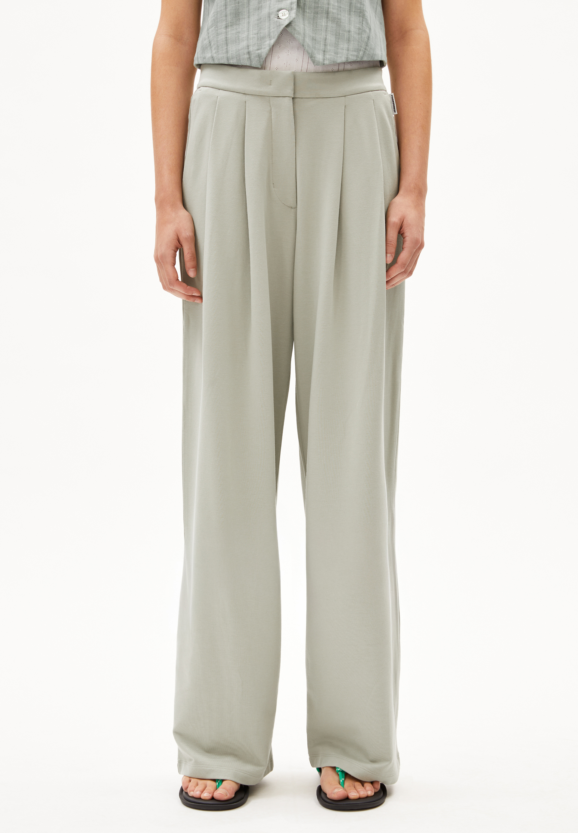 LIRAA LOU WIDELEG Jersey broek van biologische katoenmix