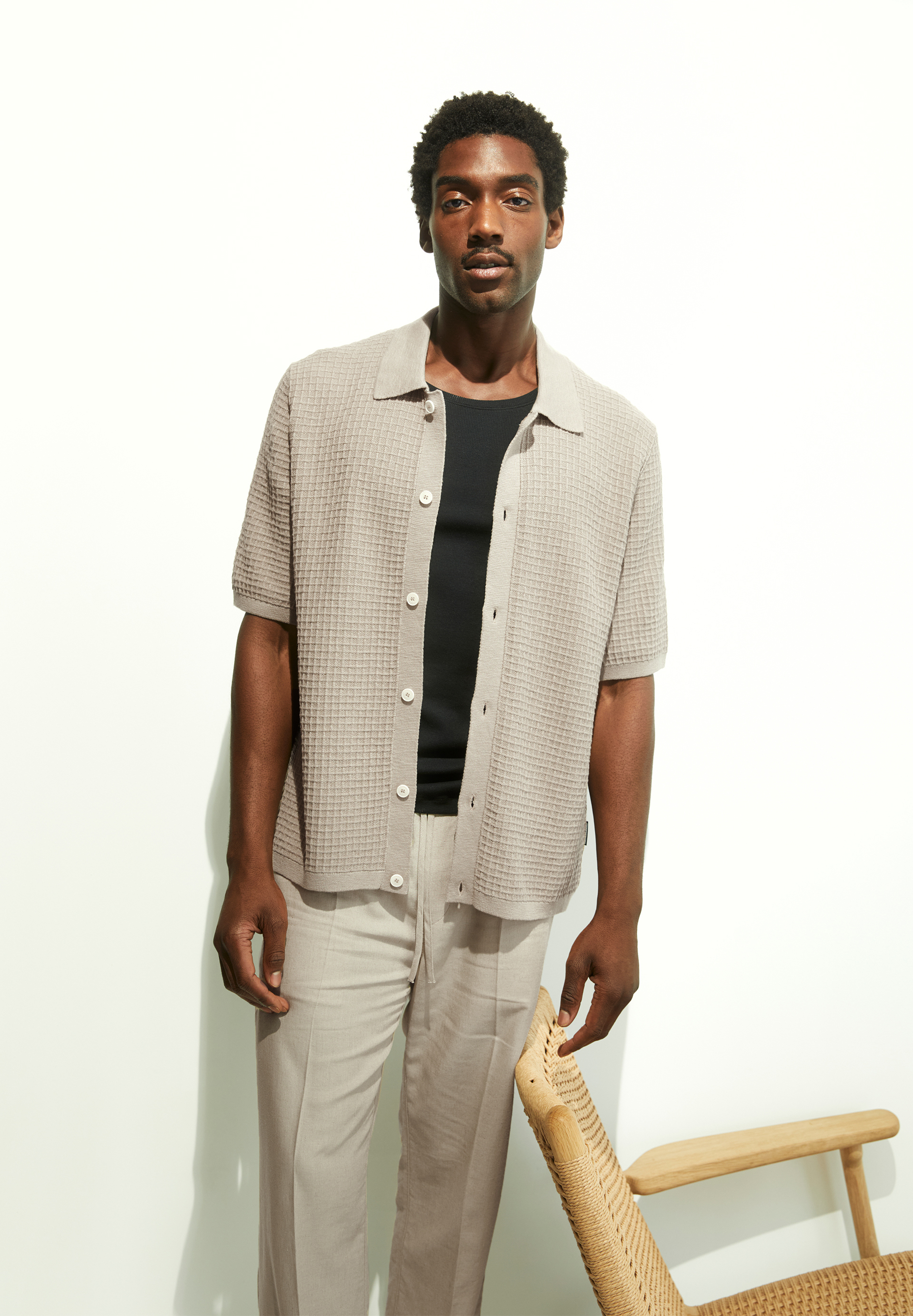 EDUAARDO Strick-Poloshirt aus Bio-Baumwolle