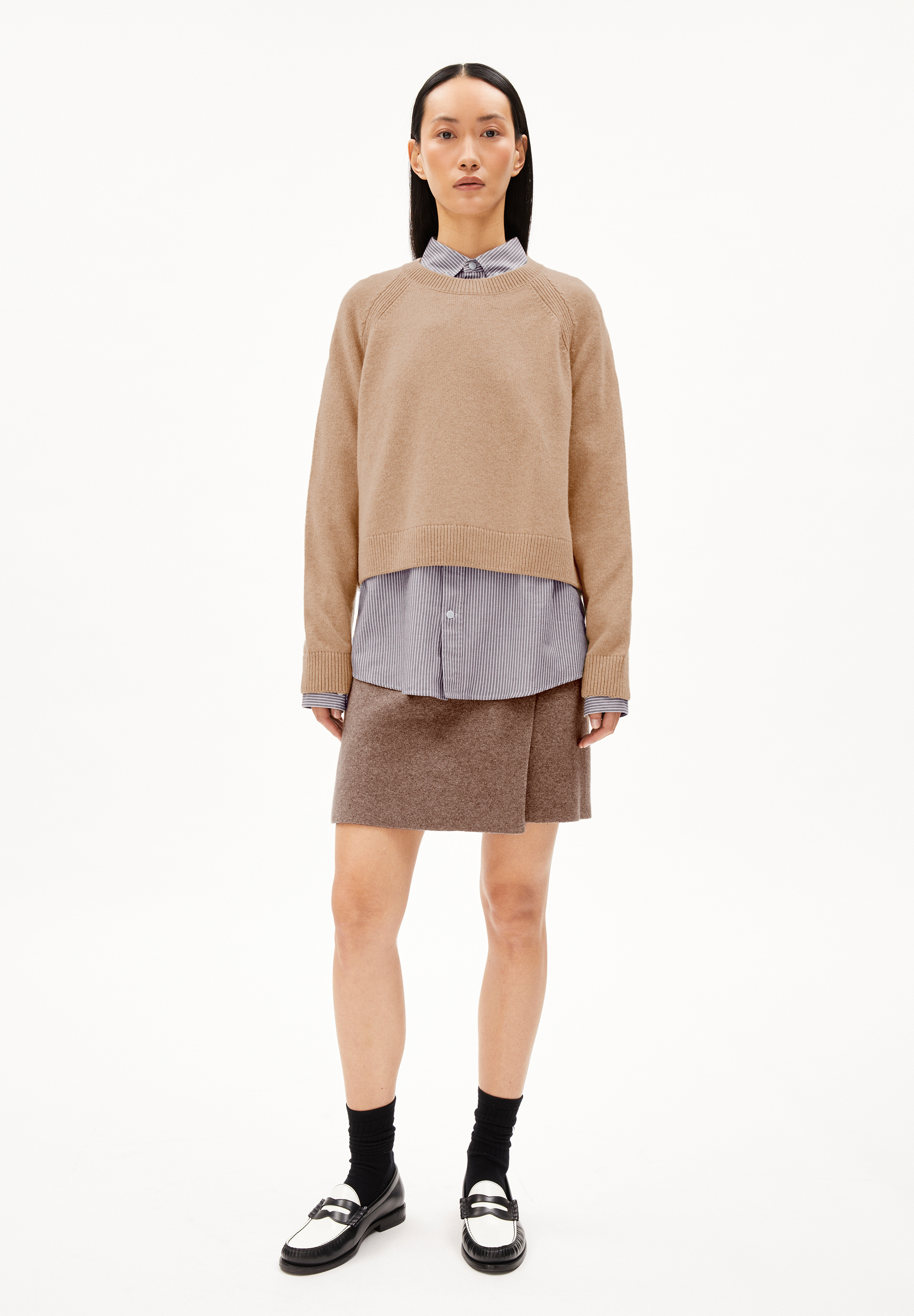 DILIRIAA REGLANA Pull coupe ample en laine bio mélangée
