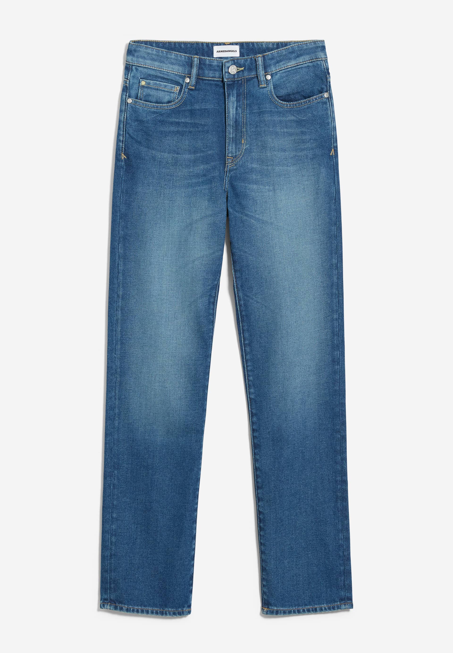 CARENAA Jeans Straight Leg Mid Waist Organic Cotton Mix Comfort-Stretch