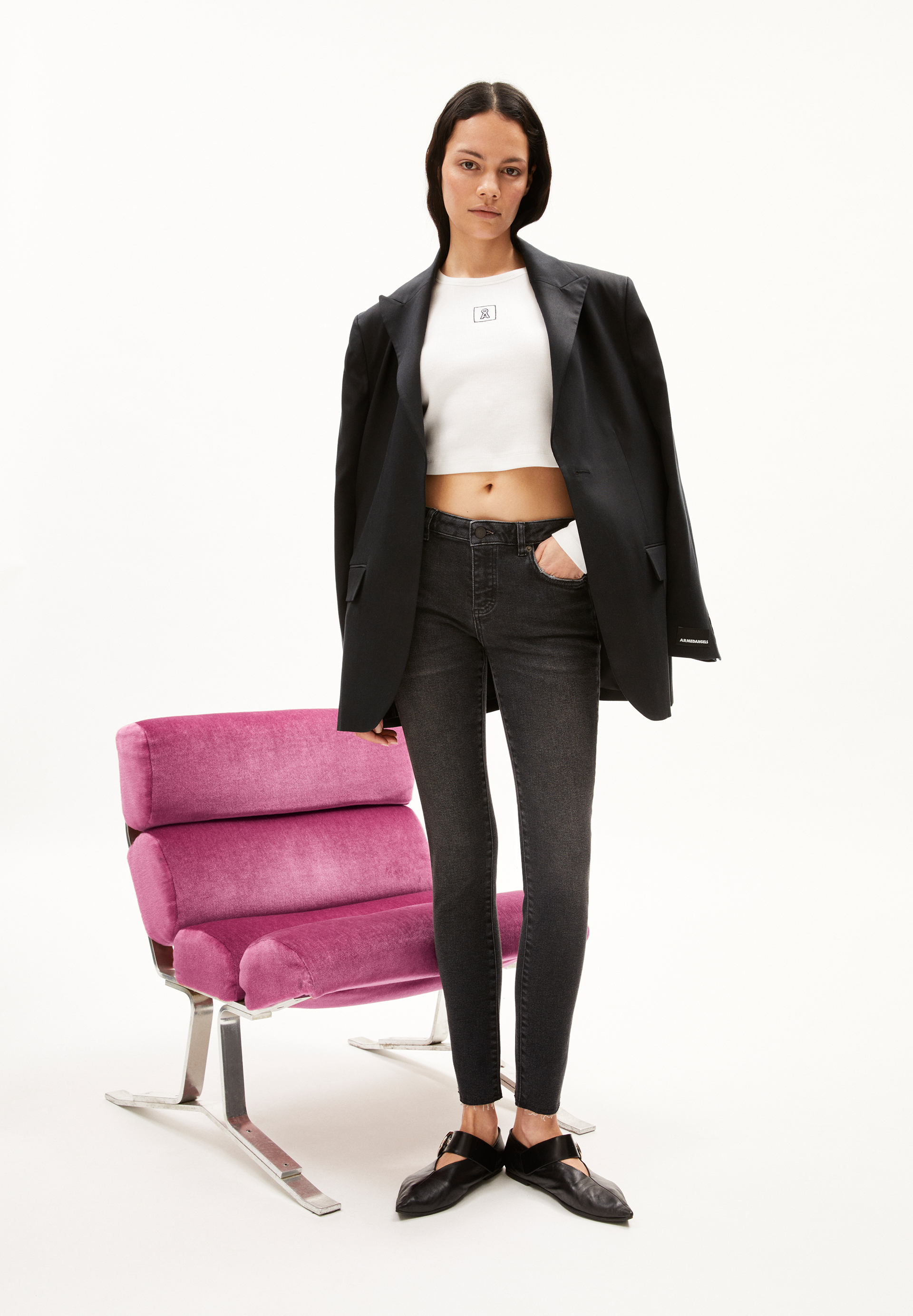 TAYNAA Jean skinny taille basse en mélange de coton biologique X-Stretch