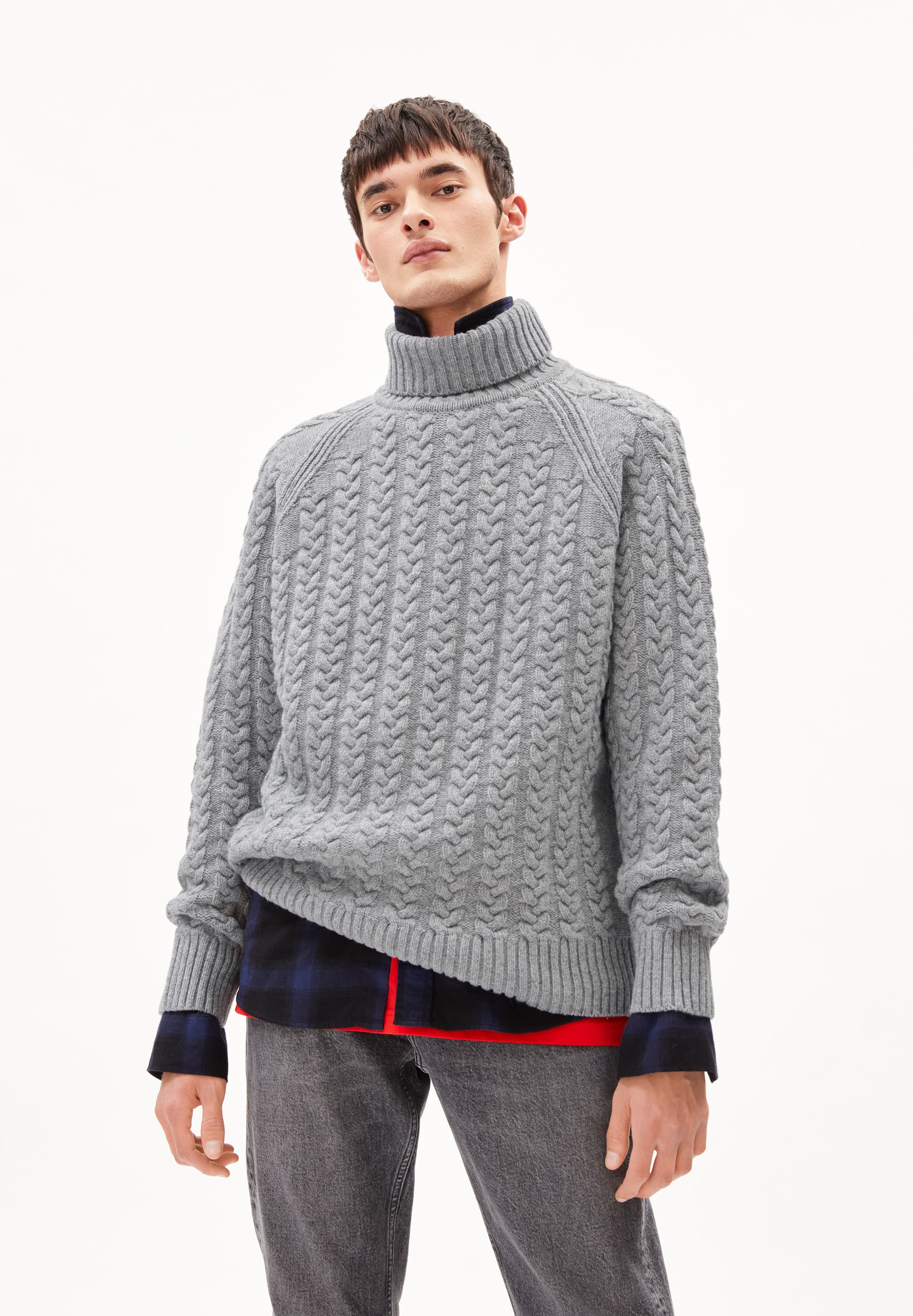 DAAWIDE Pullover Relaxed Fit aus Bio-Woll Mix