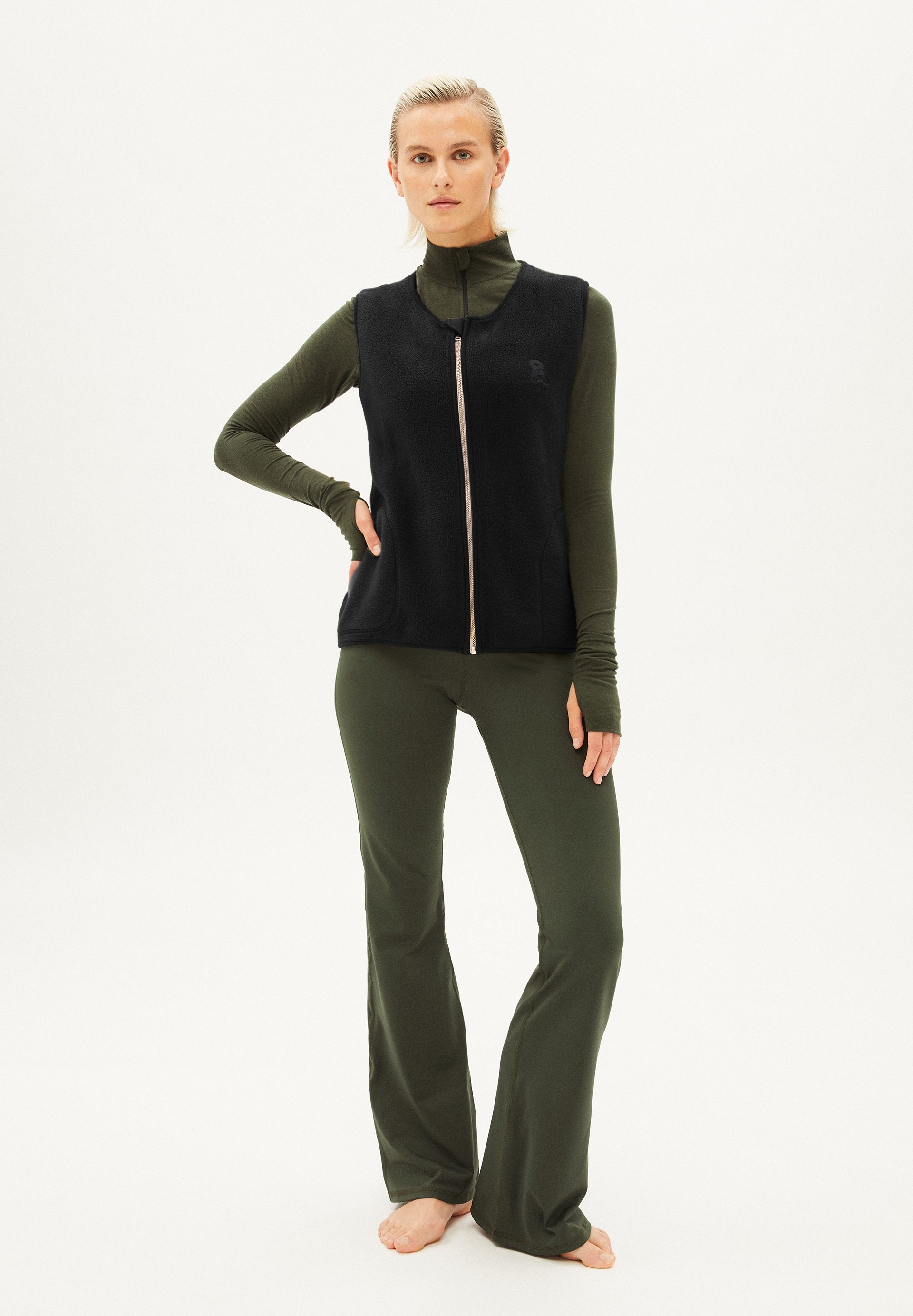 AARLENAA Veste molletonnée Activewear à coupe ample en coton bio