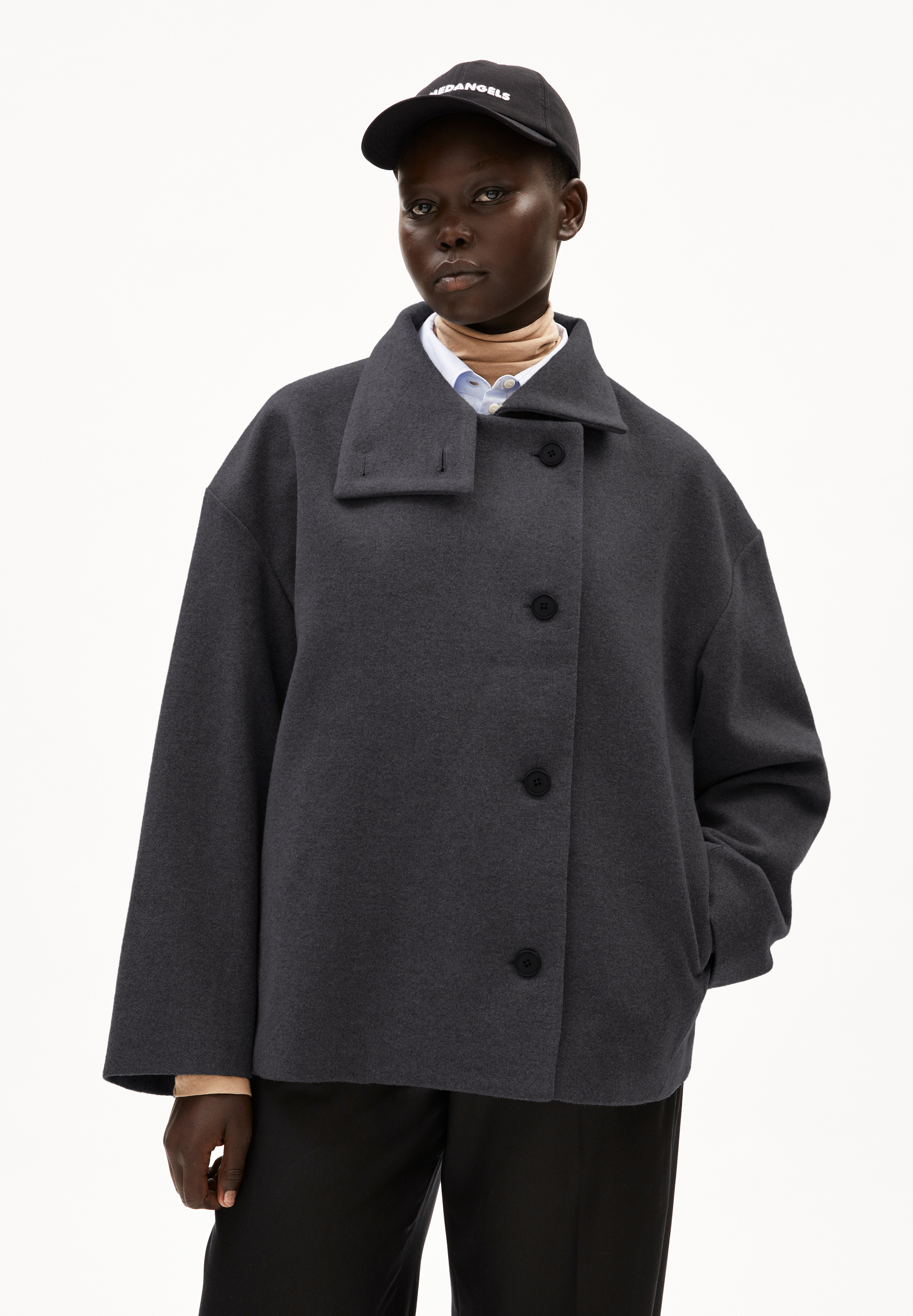 MAJELAA WOOL Manteau coupe ample en laine recyclée
