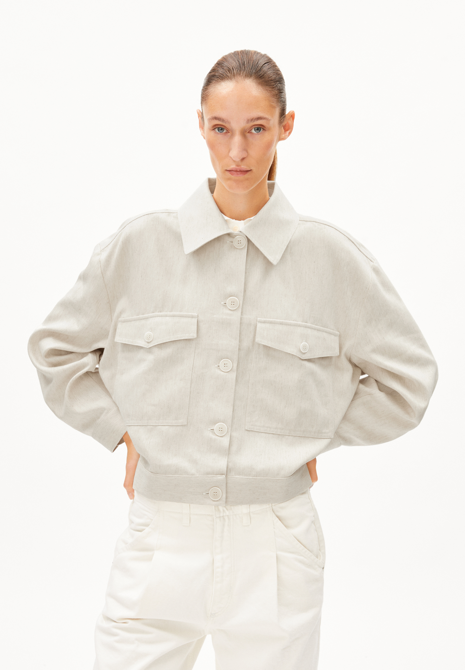 AALISEA LINO HEAVY Surchemise coupe oversize en lin mélangé