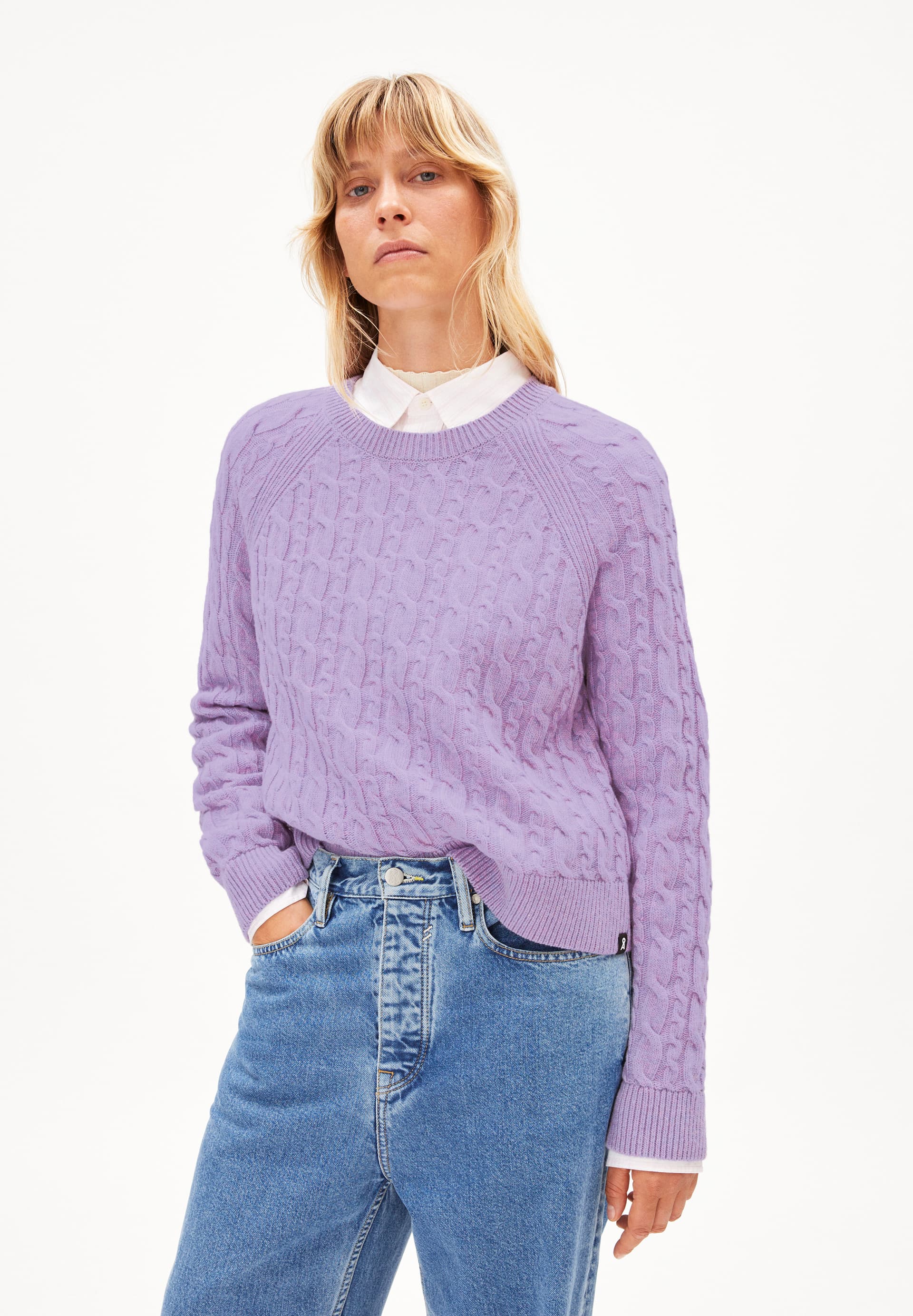 DILIRIAA CABLE Pullover Loose Fit aus Bio-Woll Mix