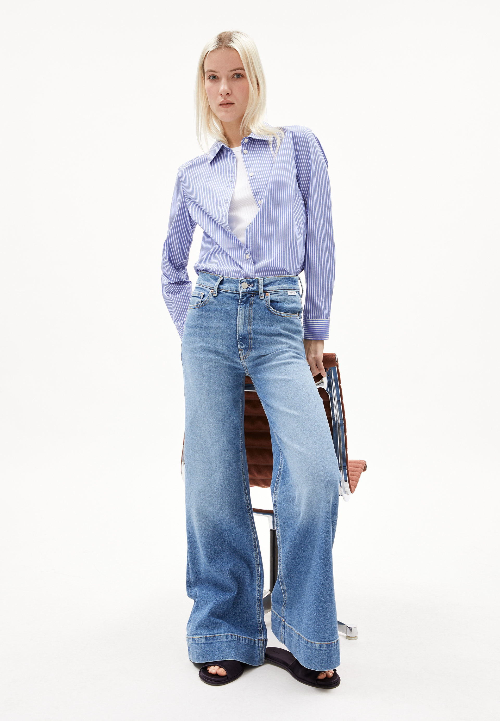 MURLIAA Jean large en mélange de coton recyclé stretch comfort
