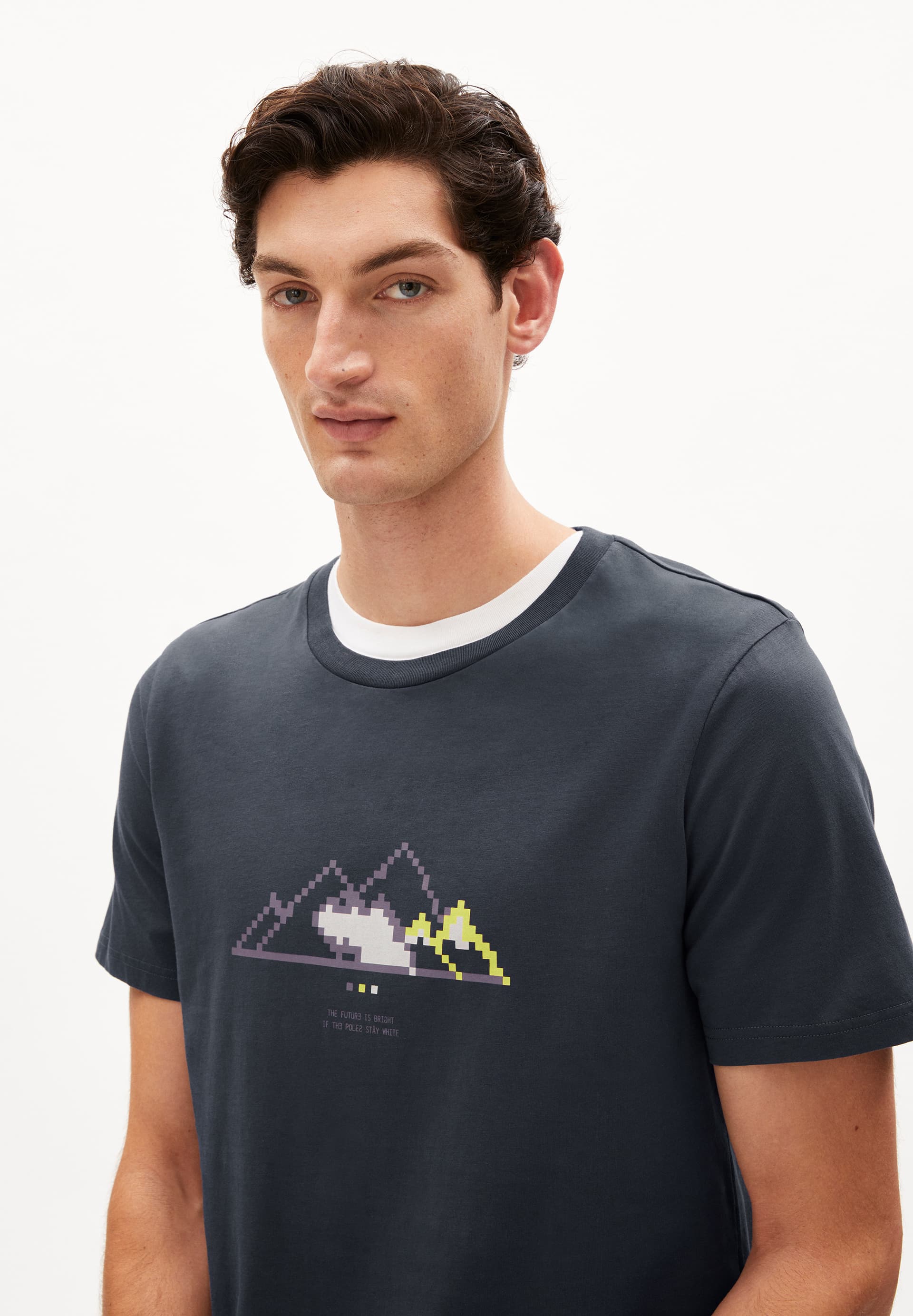 JAAMES PIXXEL MOUNTAIN T-Shirt Regular Fit aus Bio-Baumwolle