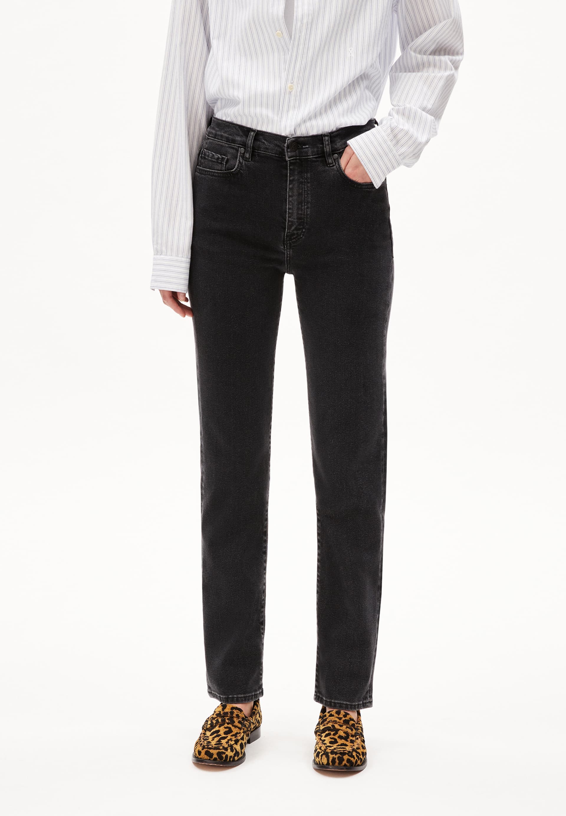 CARENAA Straight Jeans Mid Waist recycled cotton mix Comfort-Stretch