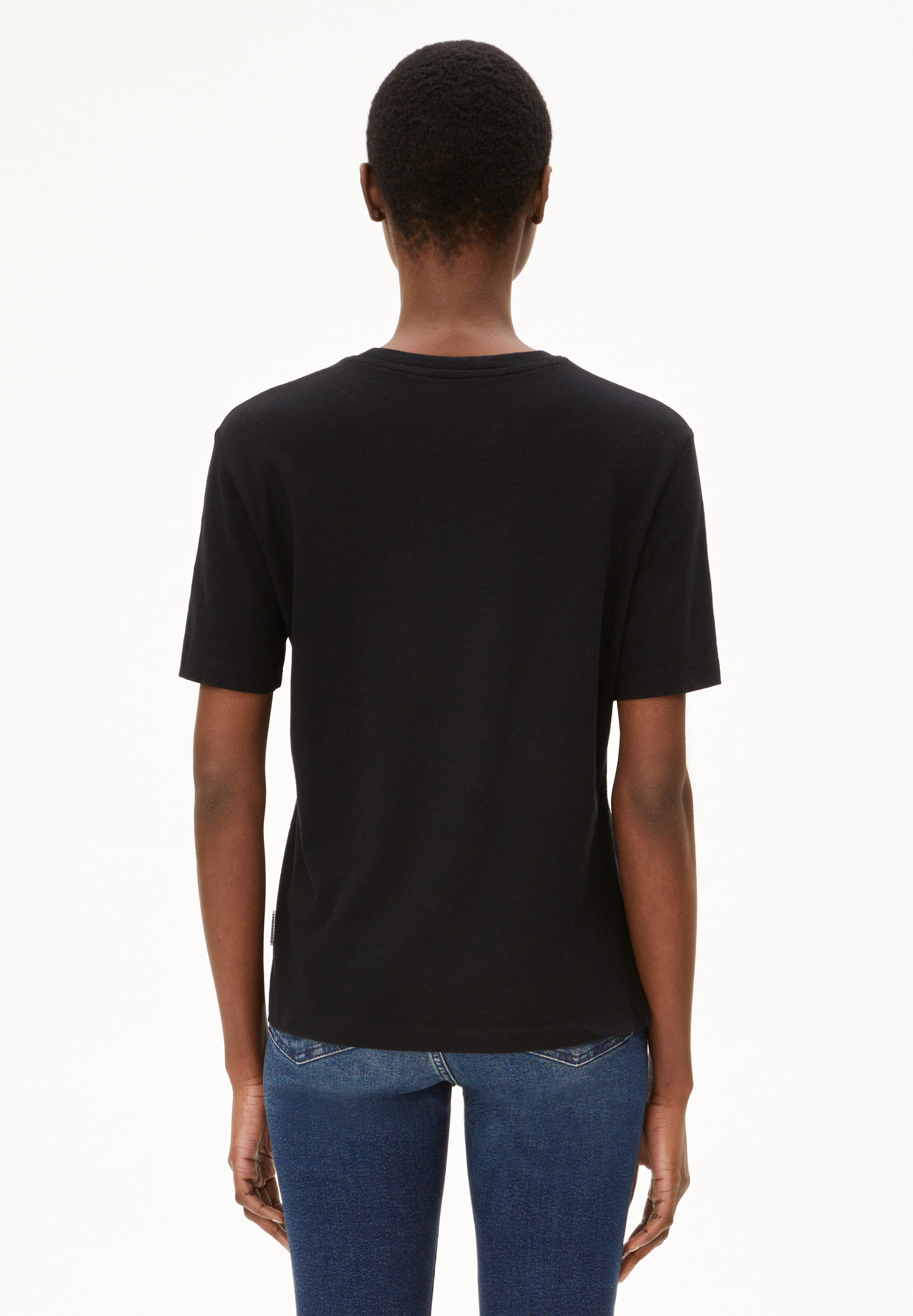 LUALAA LIN T-shirt van linnenmix