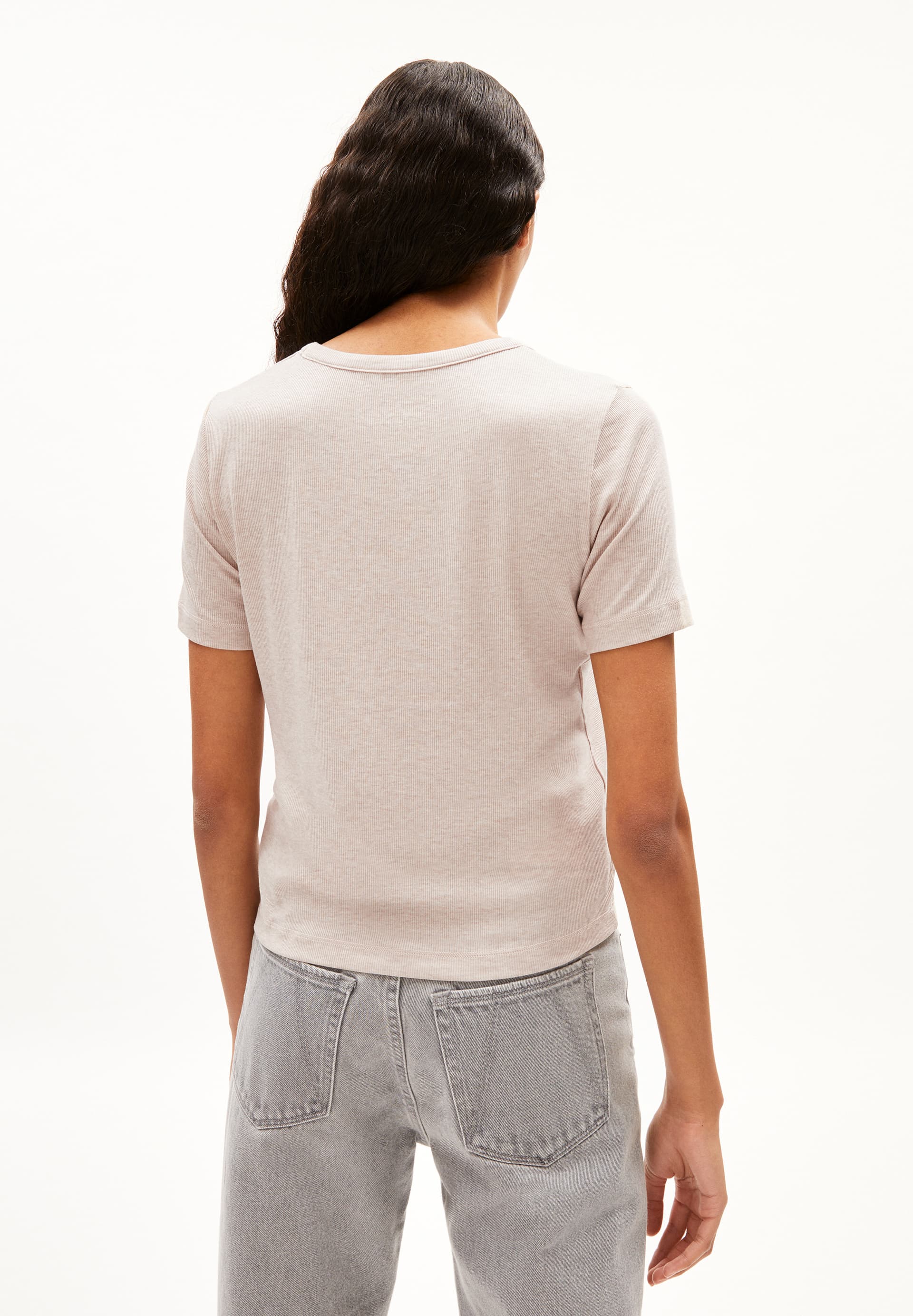 GENEVRAA Rib T-Shirt Regular Fit made of TENCEL™ Lyocell Mix