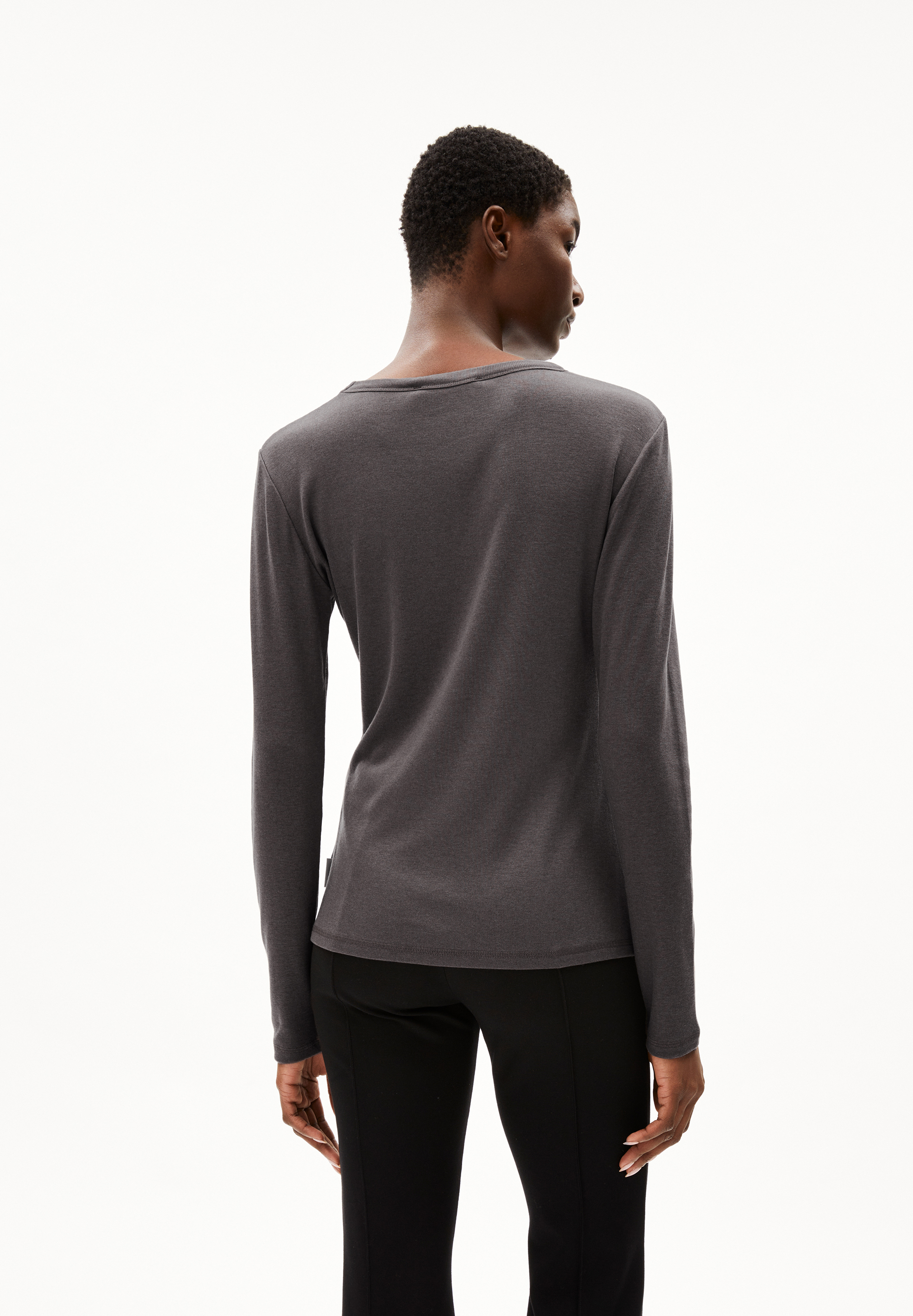MAIAA WOOL BLEND Haut à manches longues coupe ajustée en coton bio mélangé