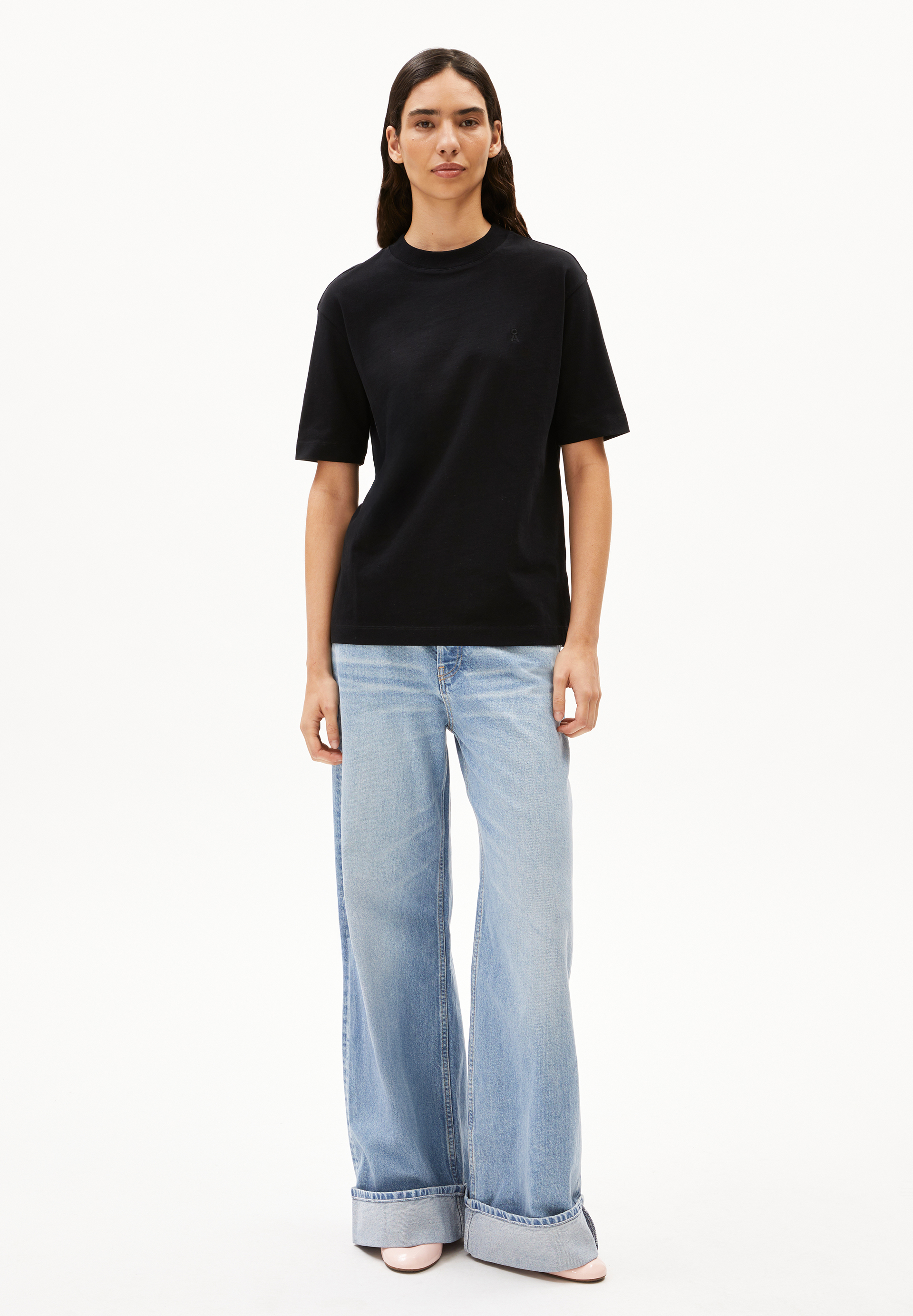 TARJAA Heavyweight T-shirt met loose fit van biologische katoenmix