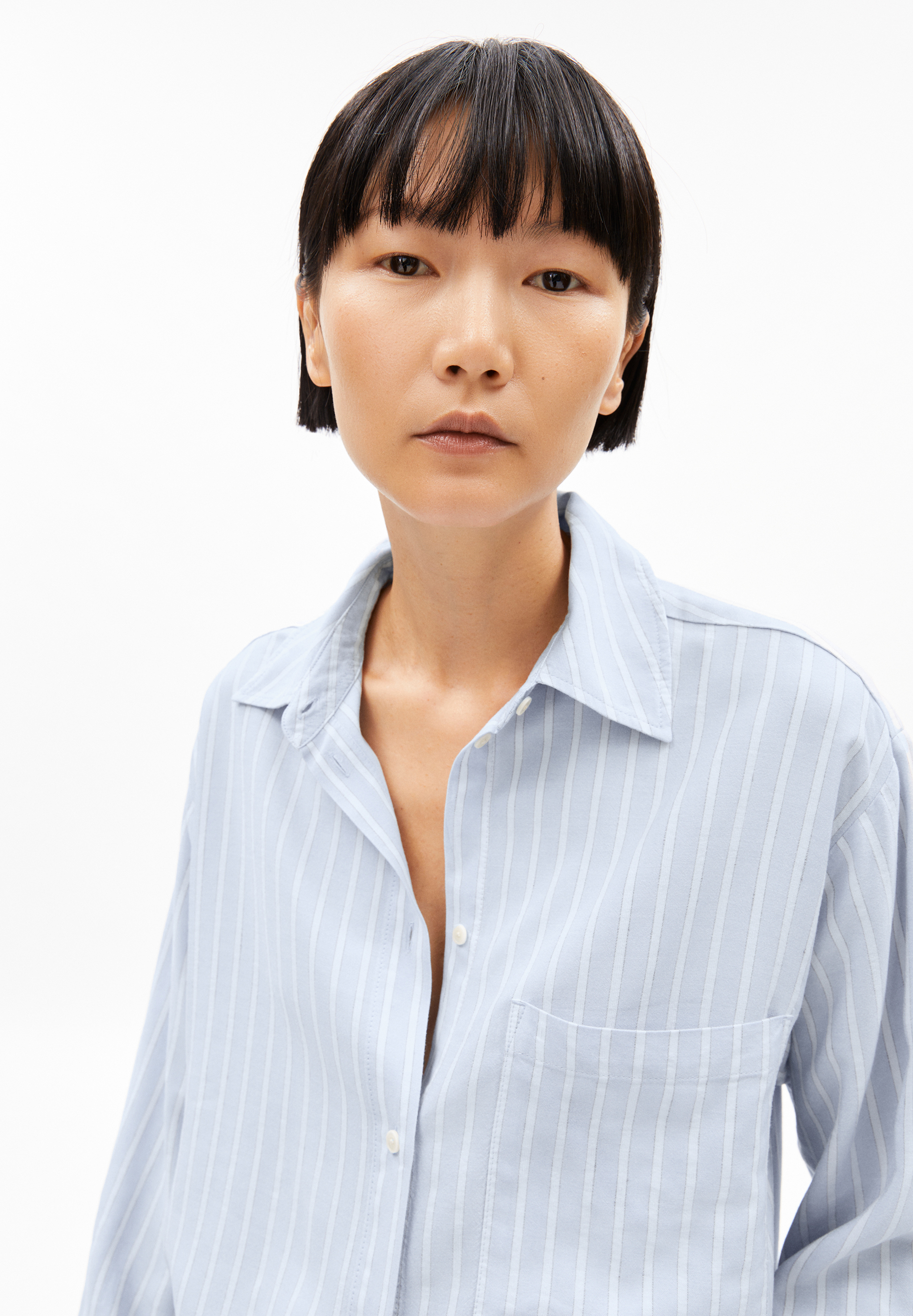 MAALGAA LINO STRIPED Blouse en lin mélangé