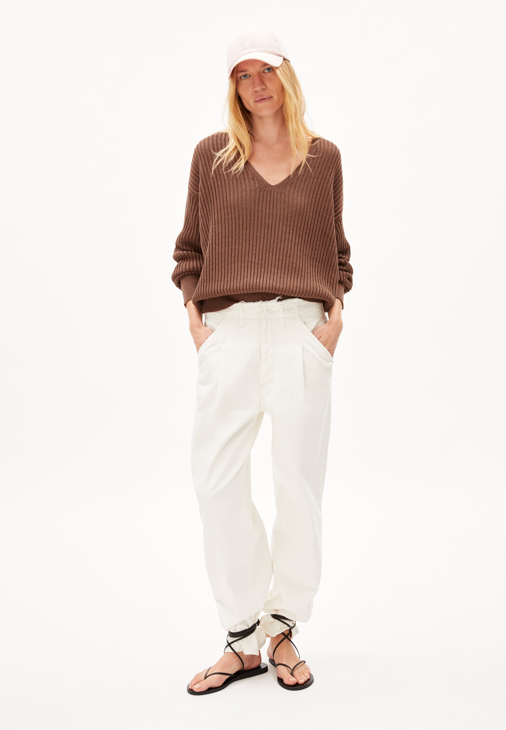 RANAA CROCHET LINO Sweater Loose Fit made of Linen-Mix