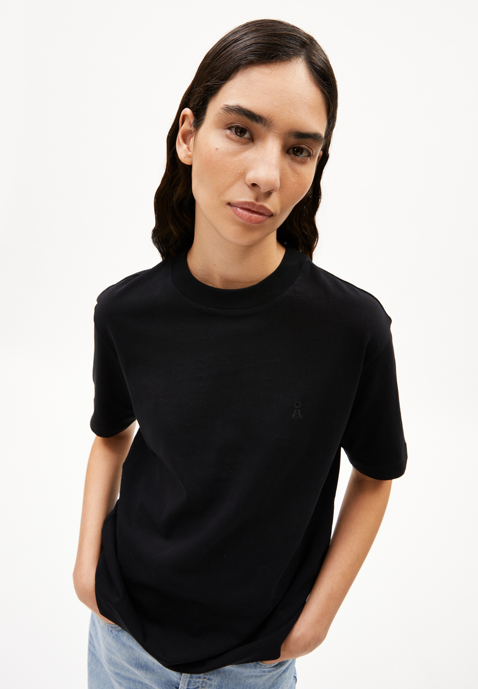 TARJAA Heavyweight T-shirt met loose fit van biologische katoenmix