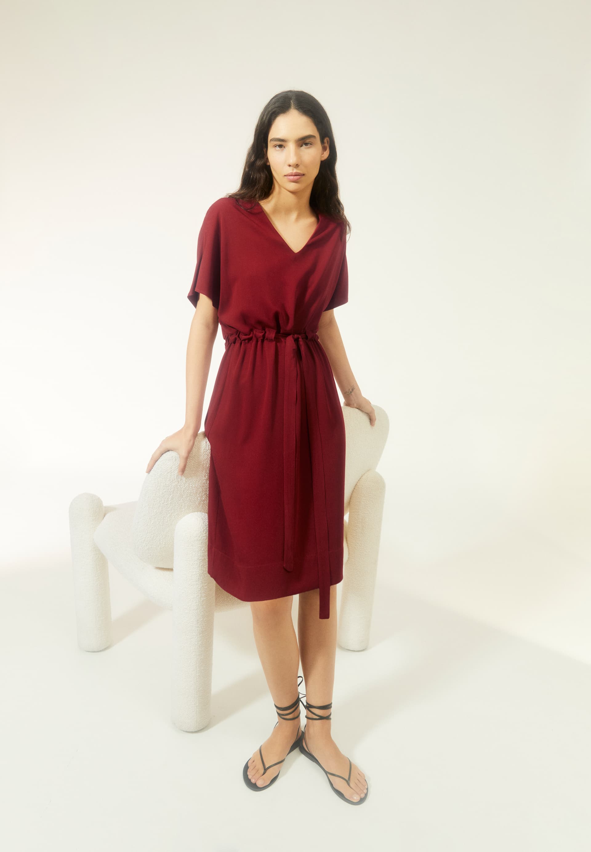 MAAHALIA Relaxed model geweven jurk van LENZING™ ECOVERO™ viscose