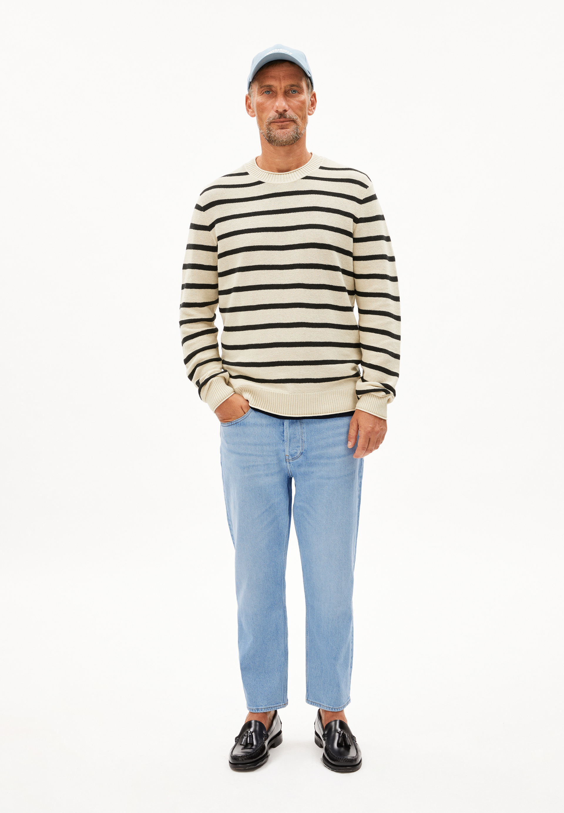 AJAANI LINO STRIPES Pullover aus Leinen-Mix
