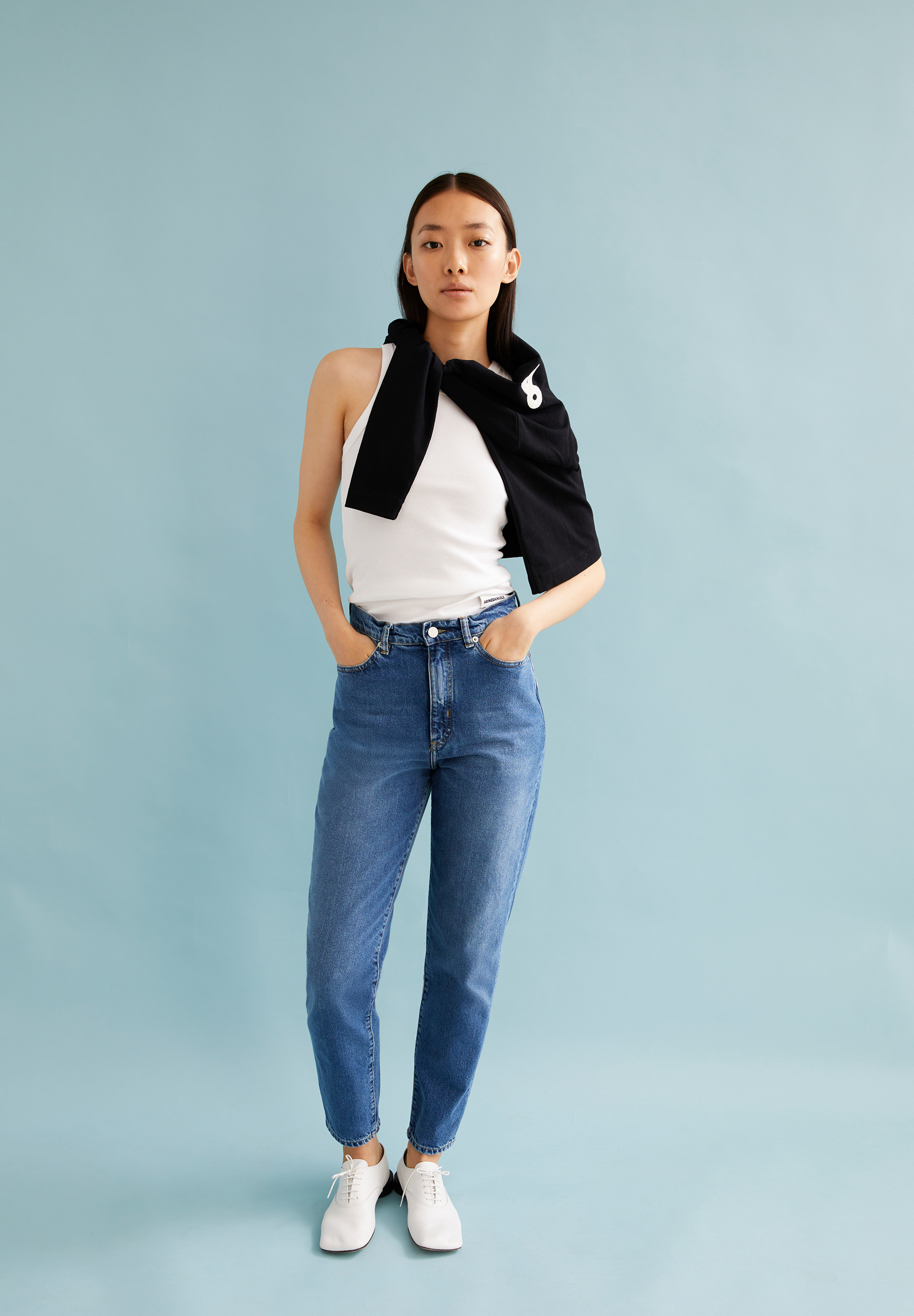 MAIRAA Jeans Mom Fit High Waist Ankle recycled Cotton Non-Stretch
