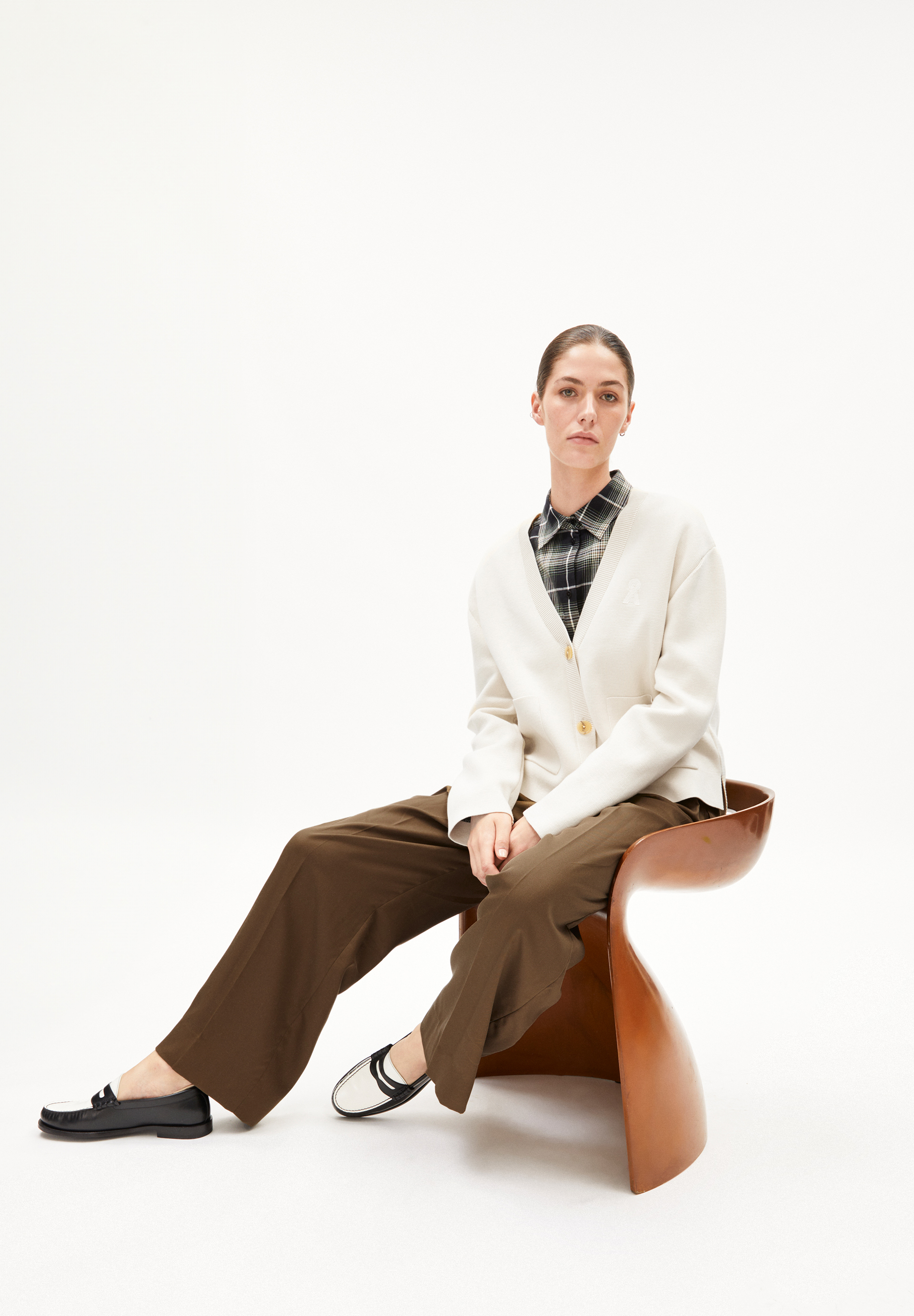 FIONAA MILANO Veste en maille coupe oversize en coton bio