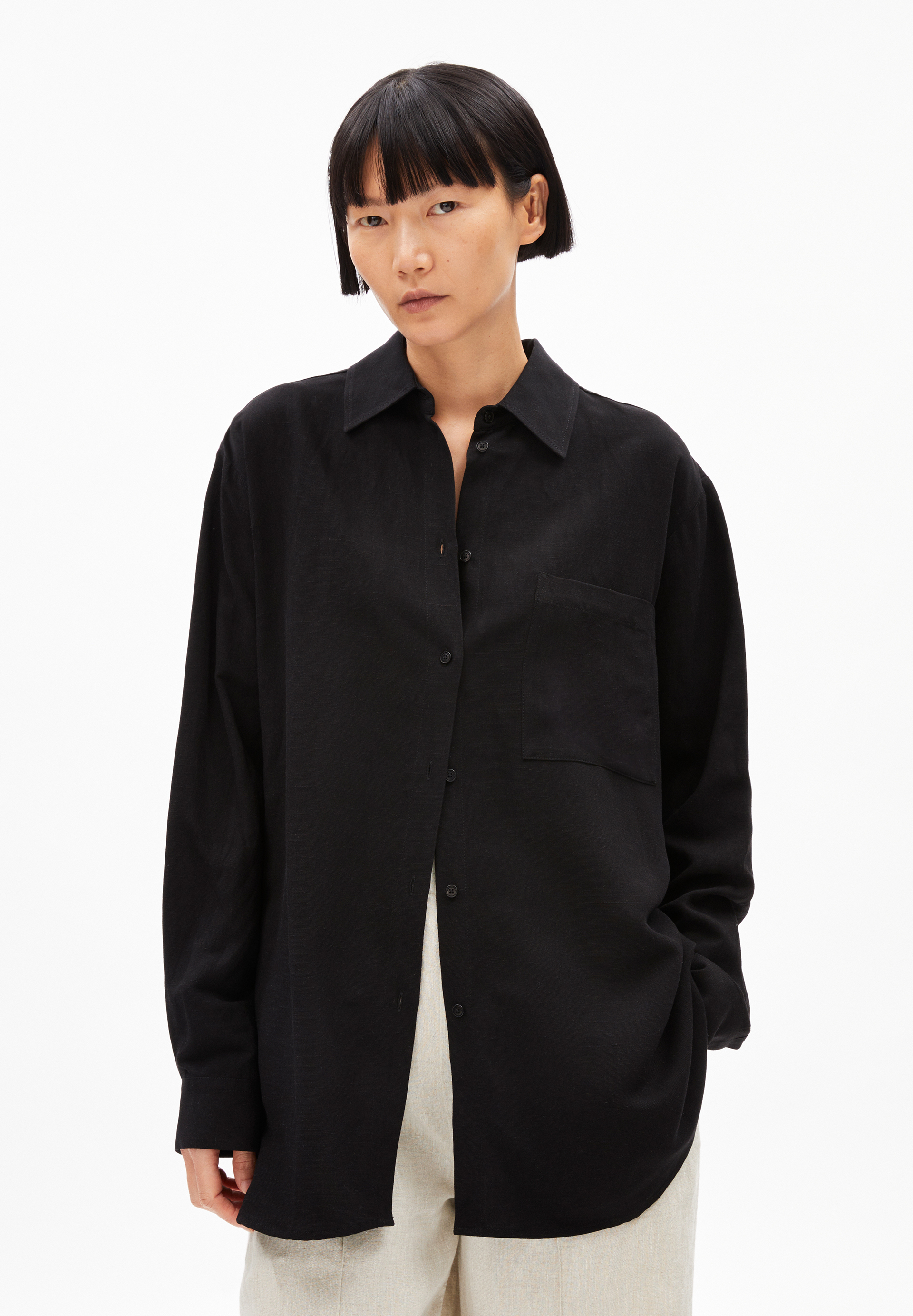 MAALGAA LINO Blouse en lin mélangé